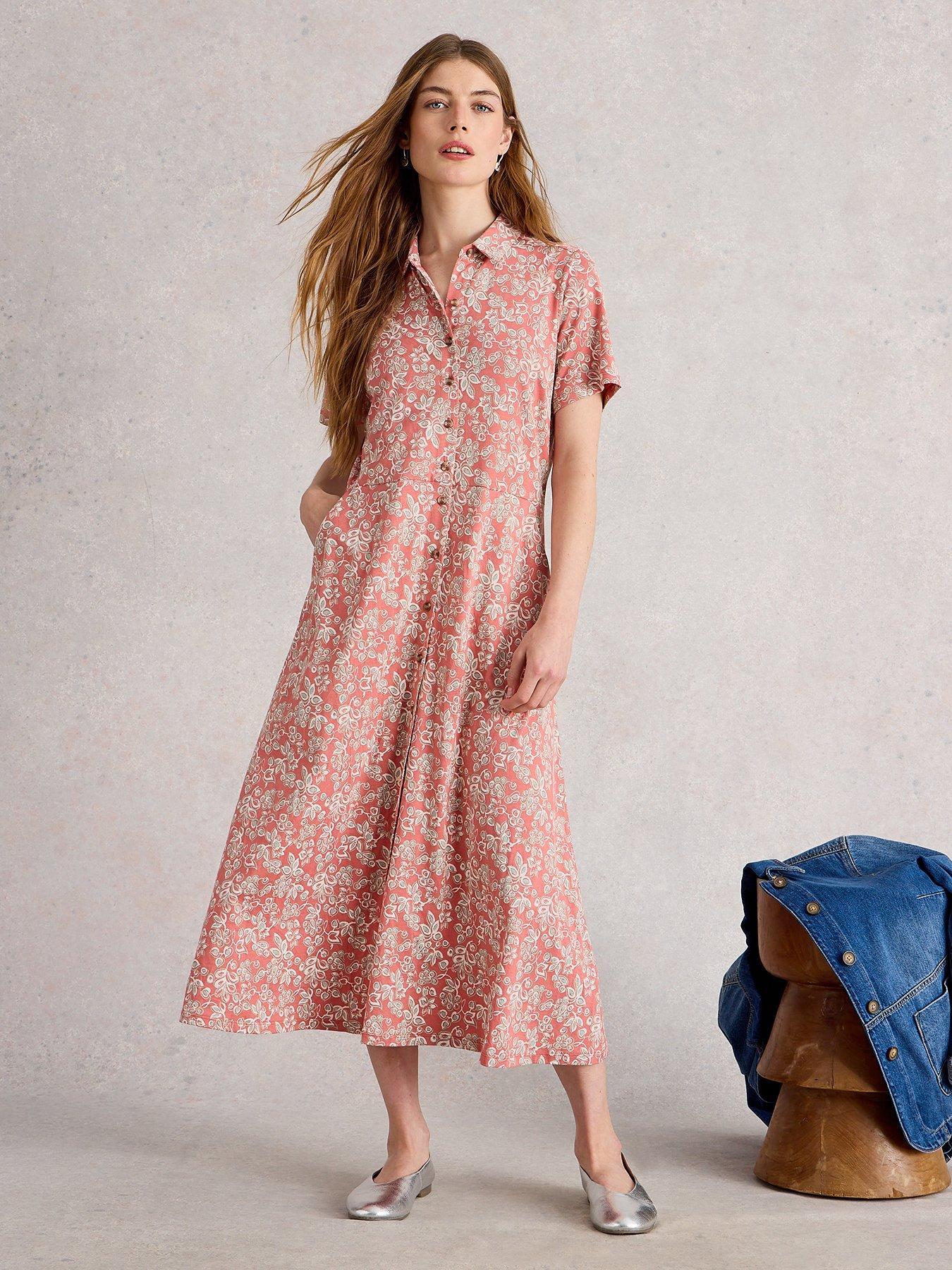 Image 3 of 6 of White Stuff Rua Jersey Shirt Dress - Pink