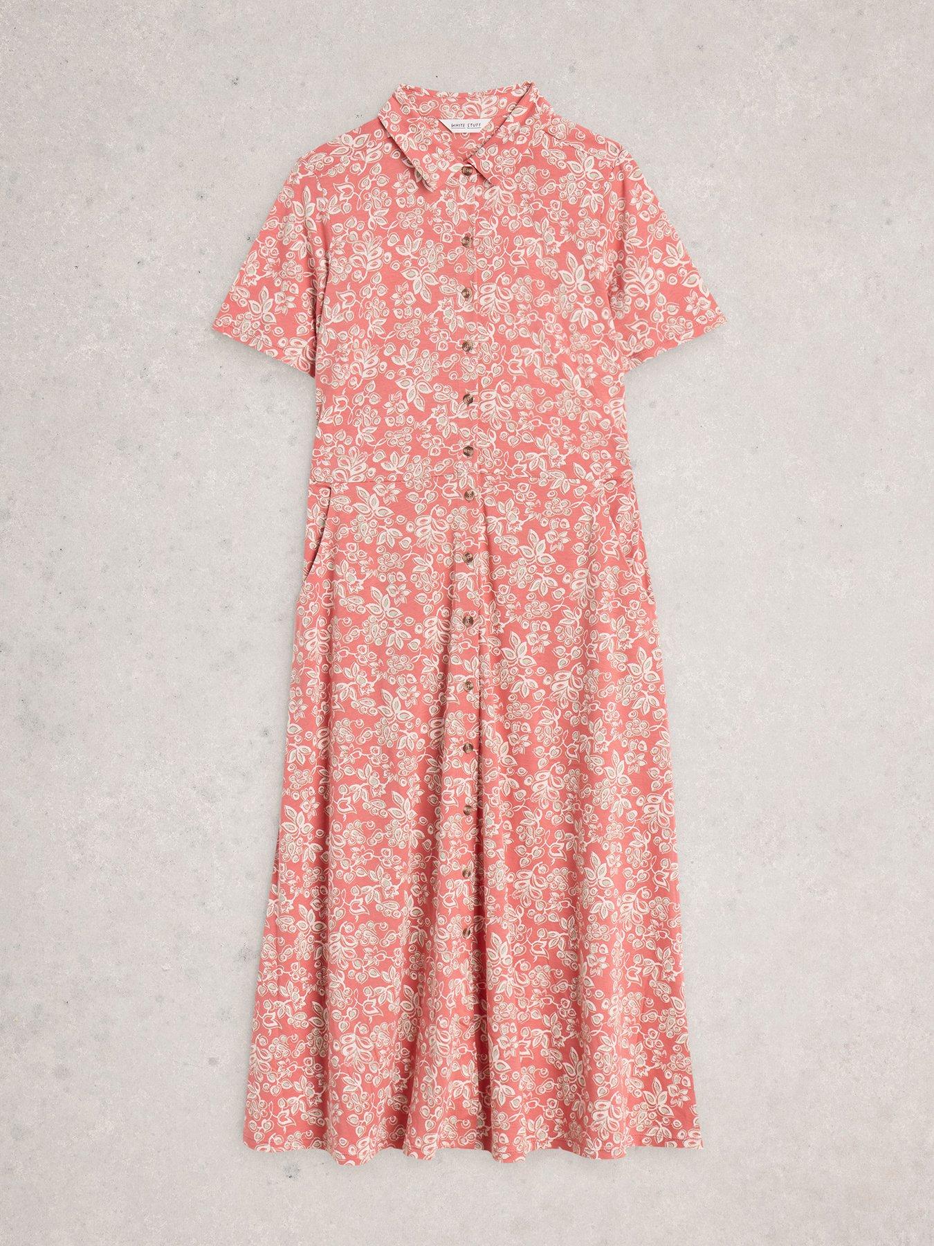 Image 5 of 6 of White Stuff Rua Jersey Shirt Dress - Pink
