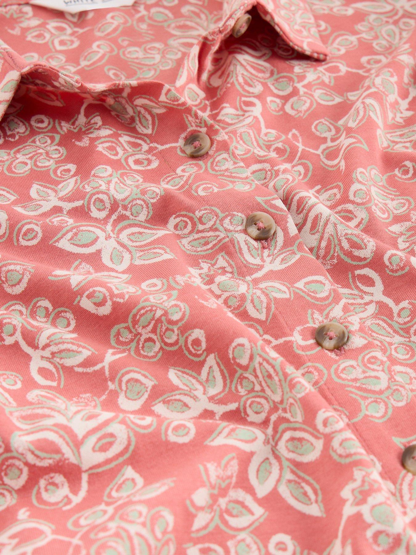 Image 6 of 6 of White Stuff Rua Jersey Shirt Dress - Pink