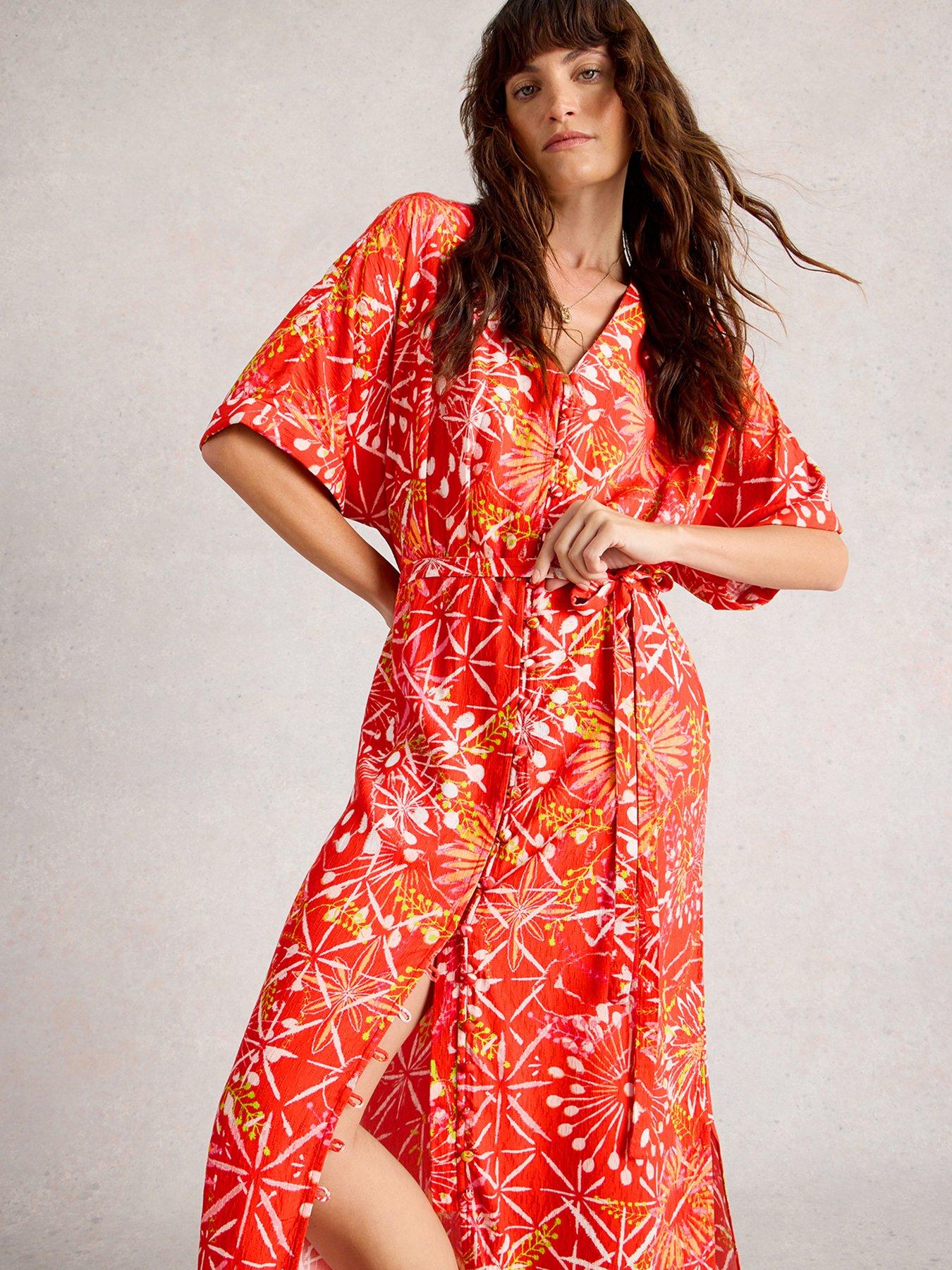 White Stuff Kiki Kimono Dress - Red