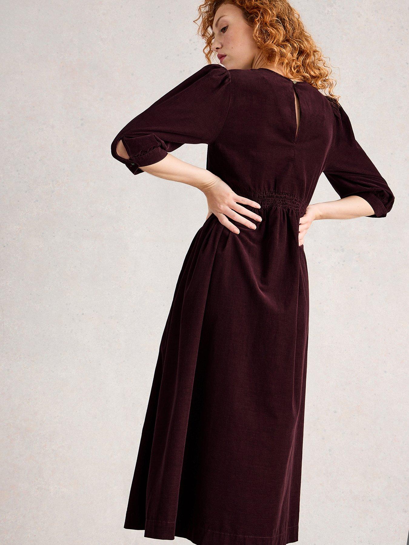 Image 2 of 6 of White Stuff Lucy Cord Dress - Purple