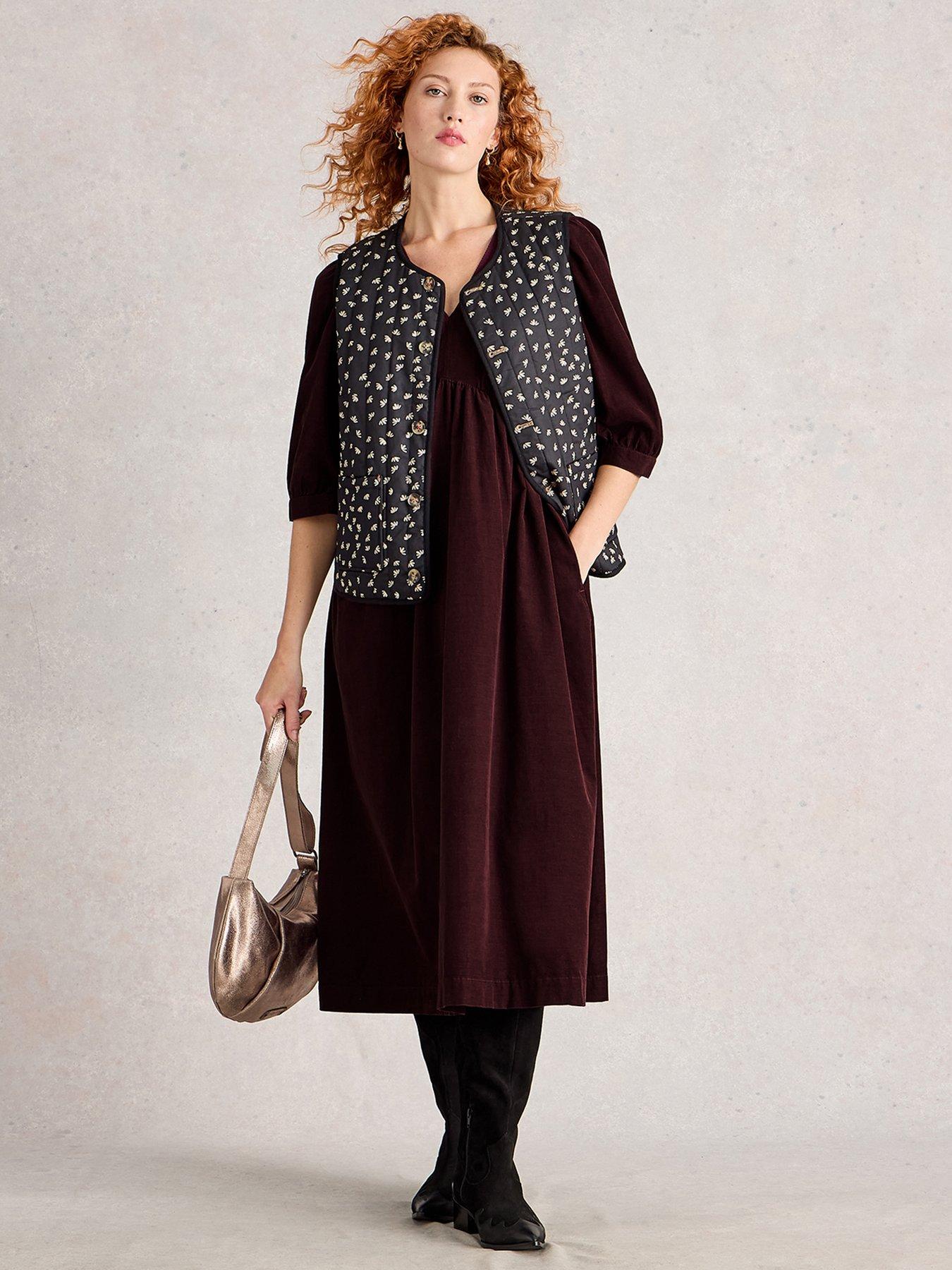 Image 3 of 6 of White Stuff Lucy Cord Dress - Purple