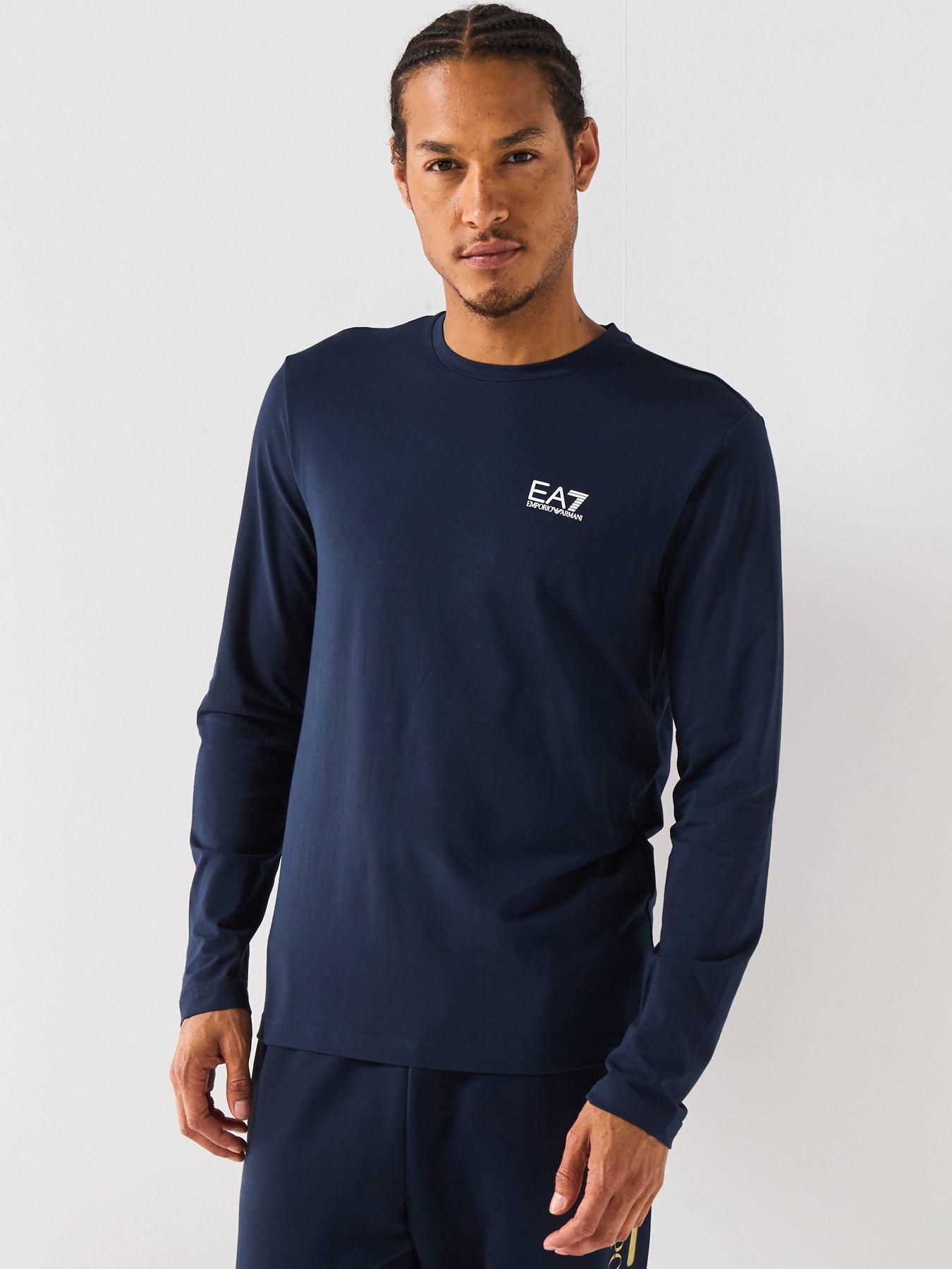 EA7 Emporio Armani Core Id Crew Neck Long Sleeve T-Shirt - Navy