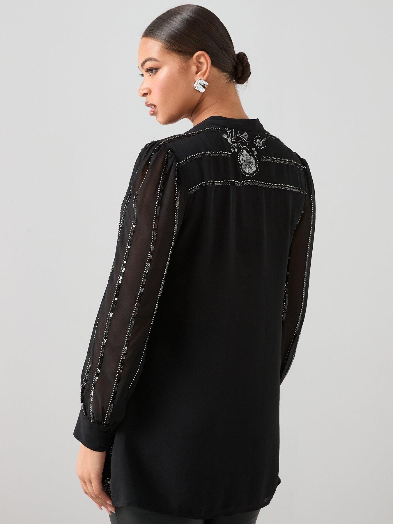the-very-collection-curve-embellished-longline-blouse-blackstillFront