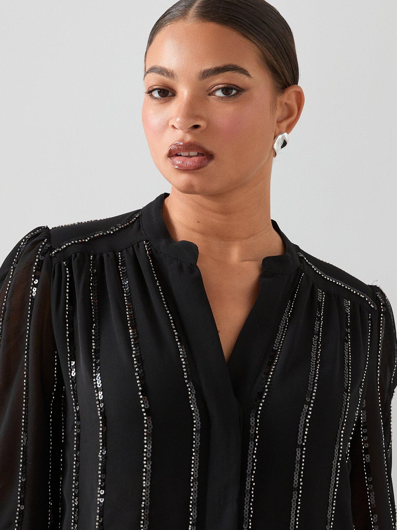 the-very-collection-curve-embellished-longline-blouse-blackoutfit