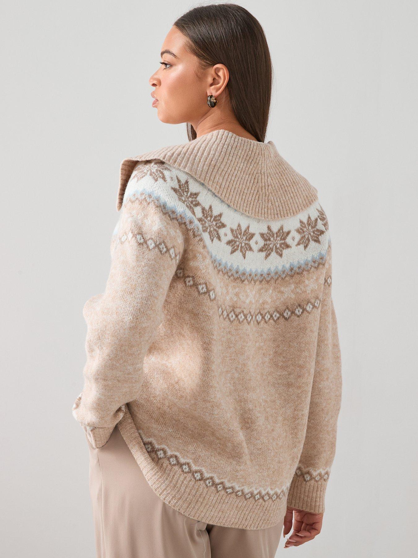 the-very-collection-curve-fairisle-toggle-cardigan-beigestillFront