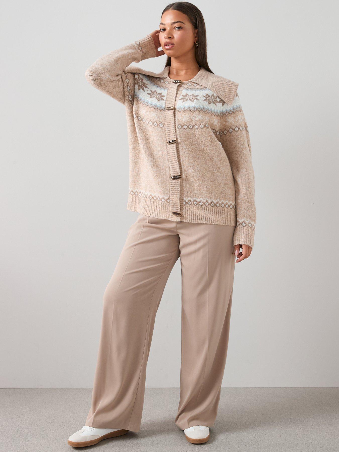 Image 3 of 7 of The Very Collection Curve Fairisle Toggle Cardigan