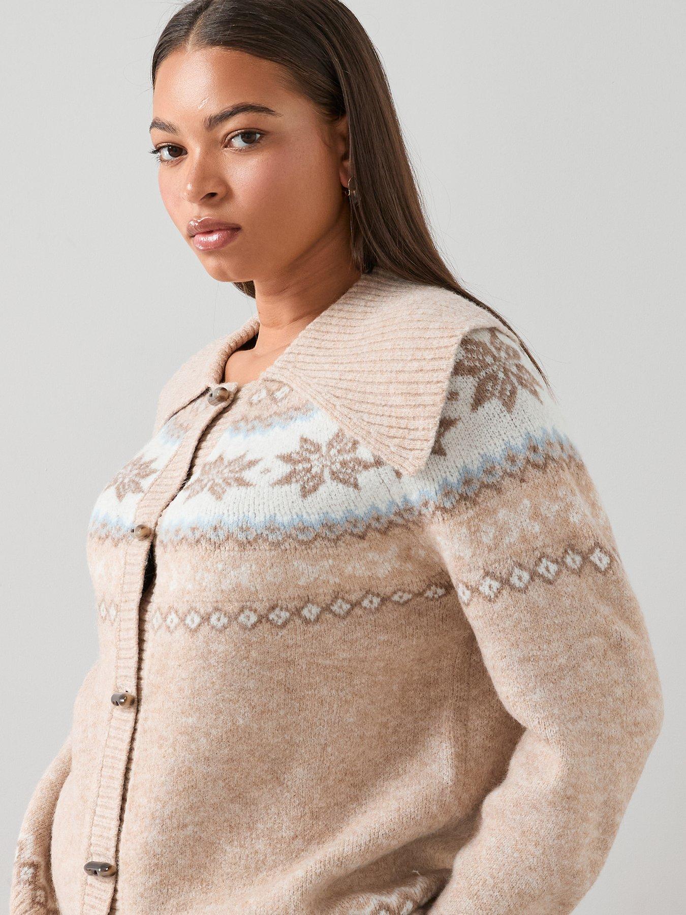 Image 4 of 7 of The Very Collection Curve Fairisle Toggle Cardigan