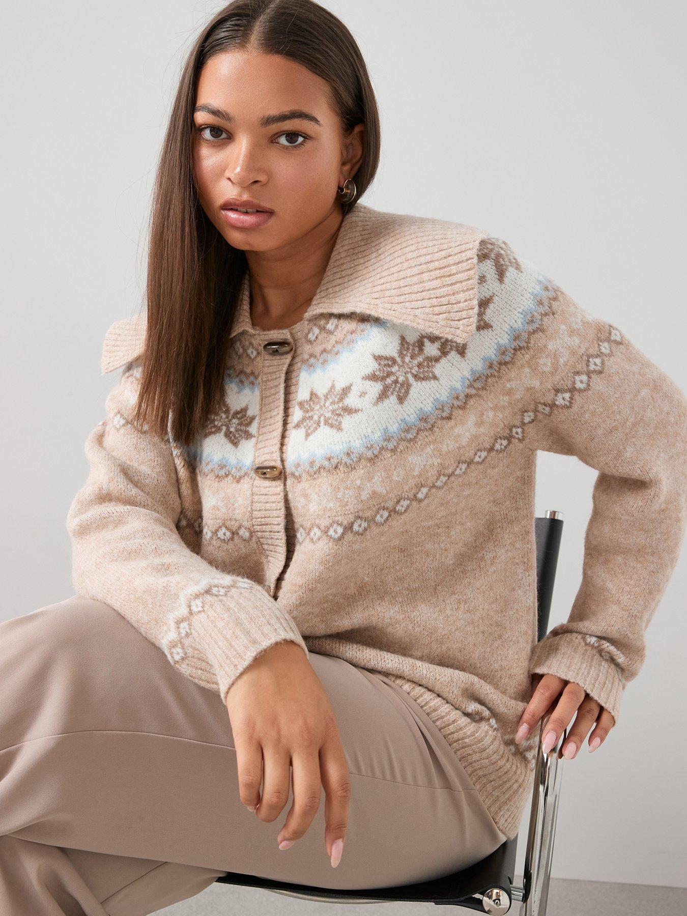 Image 6 of 7 of The Very Collection Curve Fairisle Toggle Cardigan