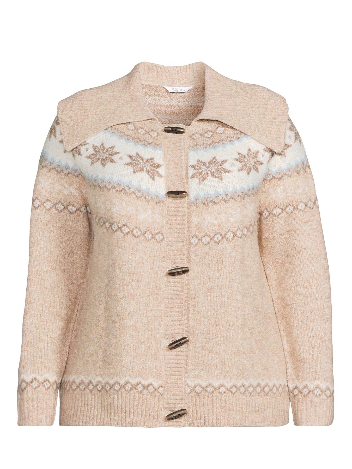 Image 7 of 7 of The Very Collection Curve Fairisle Toggle Cardigan