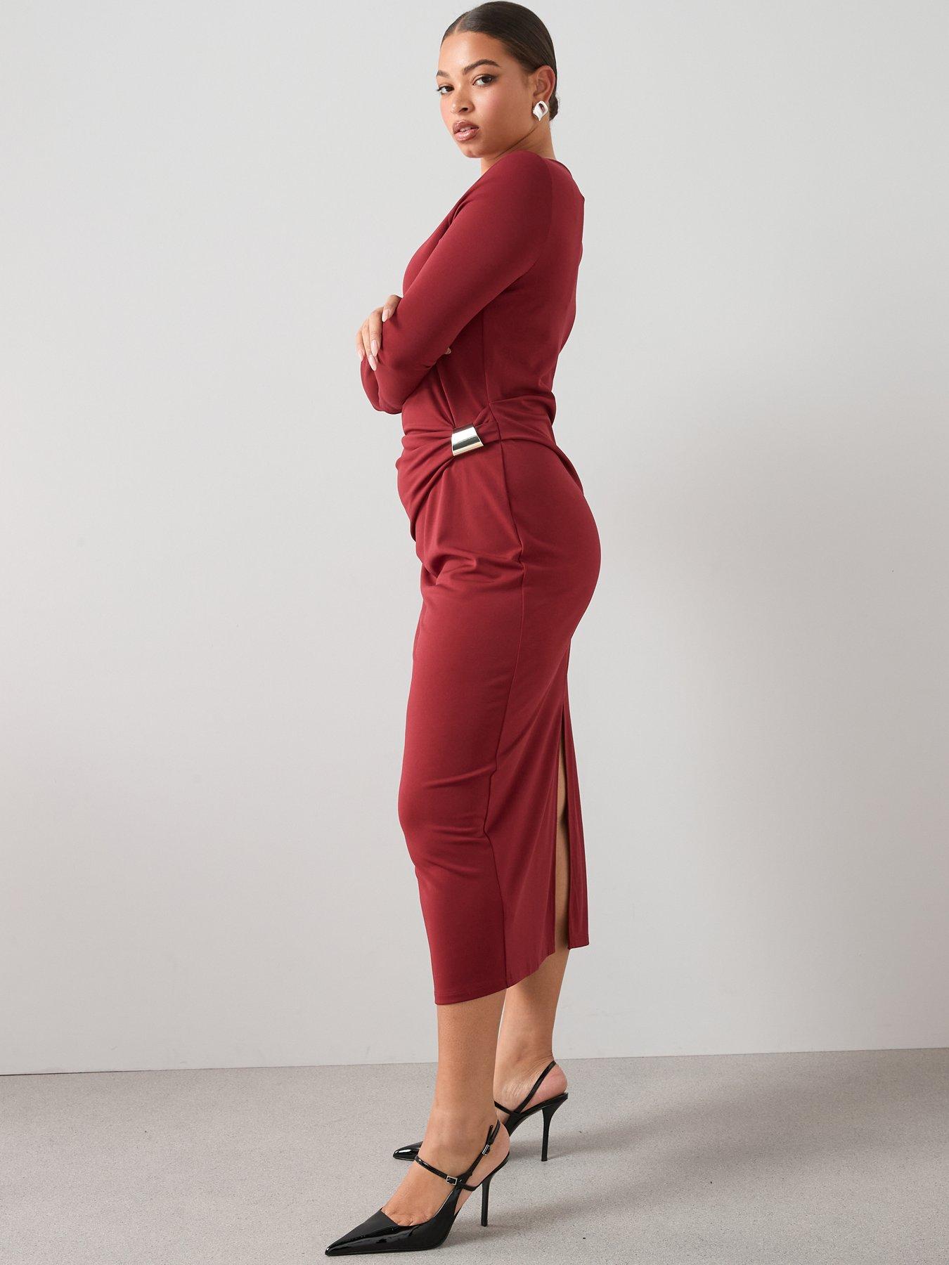 the-very-collection-curve-trim-detail-jersey-dress-redback
