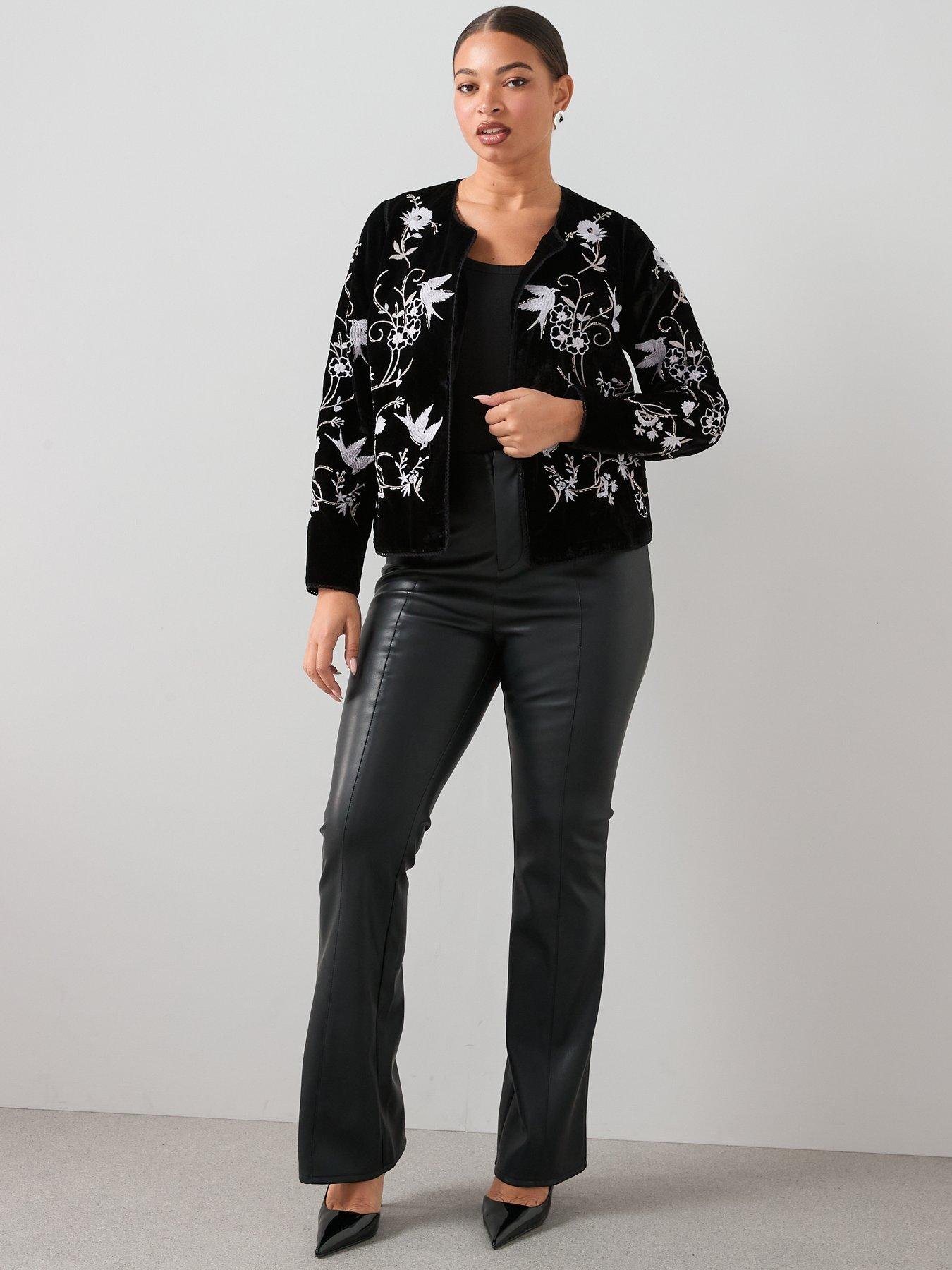 Image 3 of 6 of The Very Collection Curve Embroidered Velvet Jacket