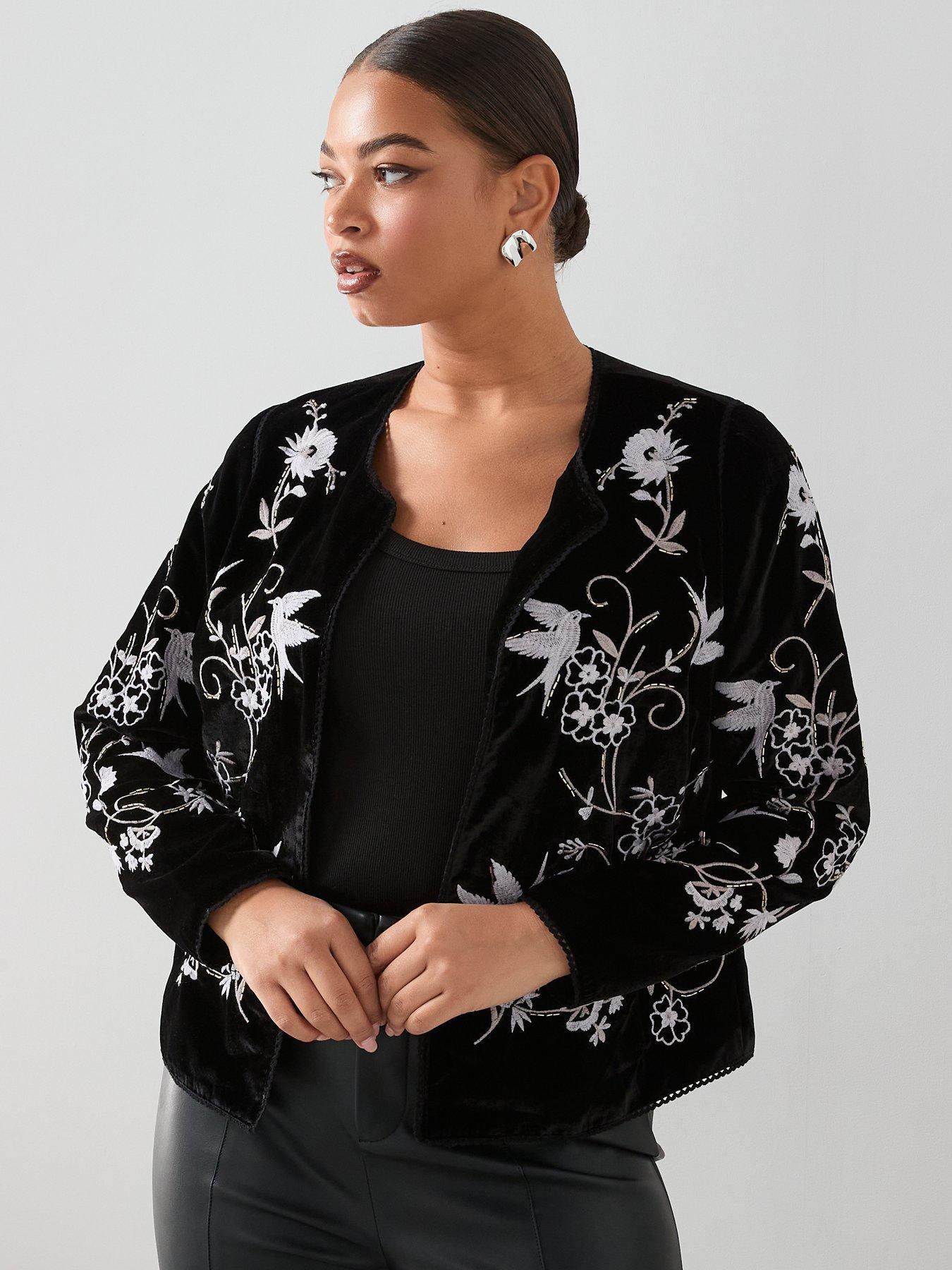Image 5 of 6 of The Very Collection Curve Embroidered Velvet Jacket