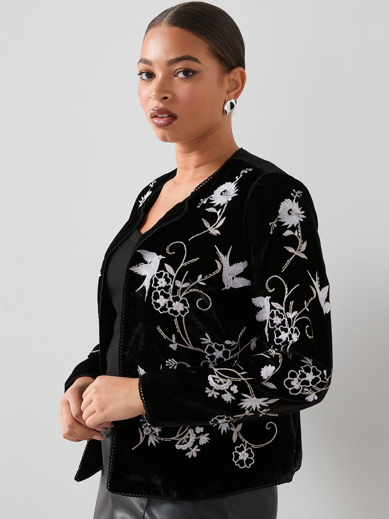 Image 6 of 6 of The Very Collection Curve Embroidered Velvet Jacket