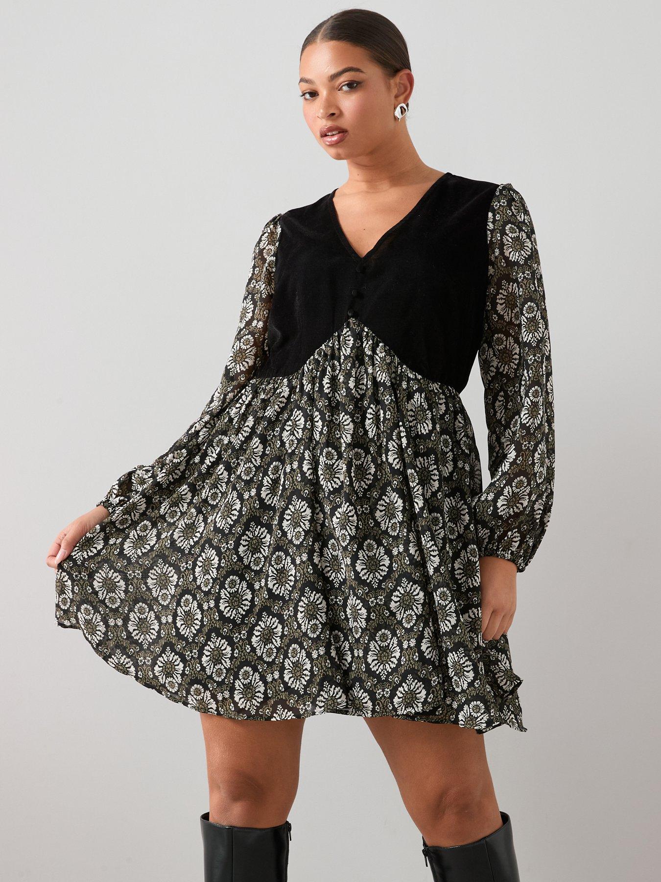 the-very-collection-curve-2-in-1-waistcoat-mini-dress-printfront