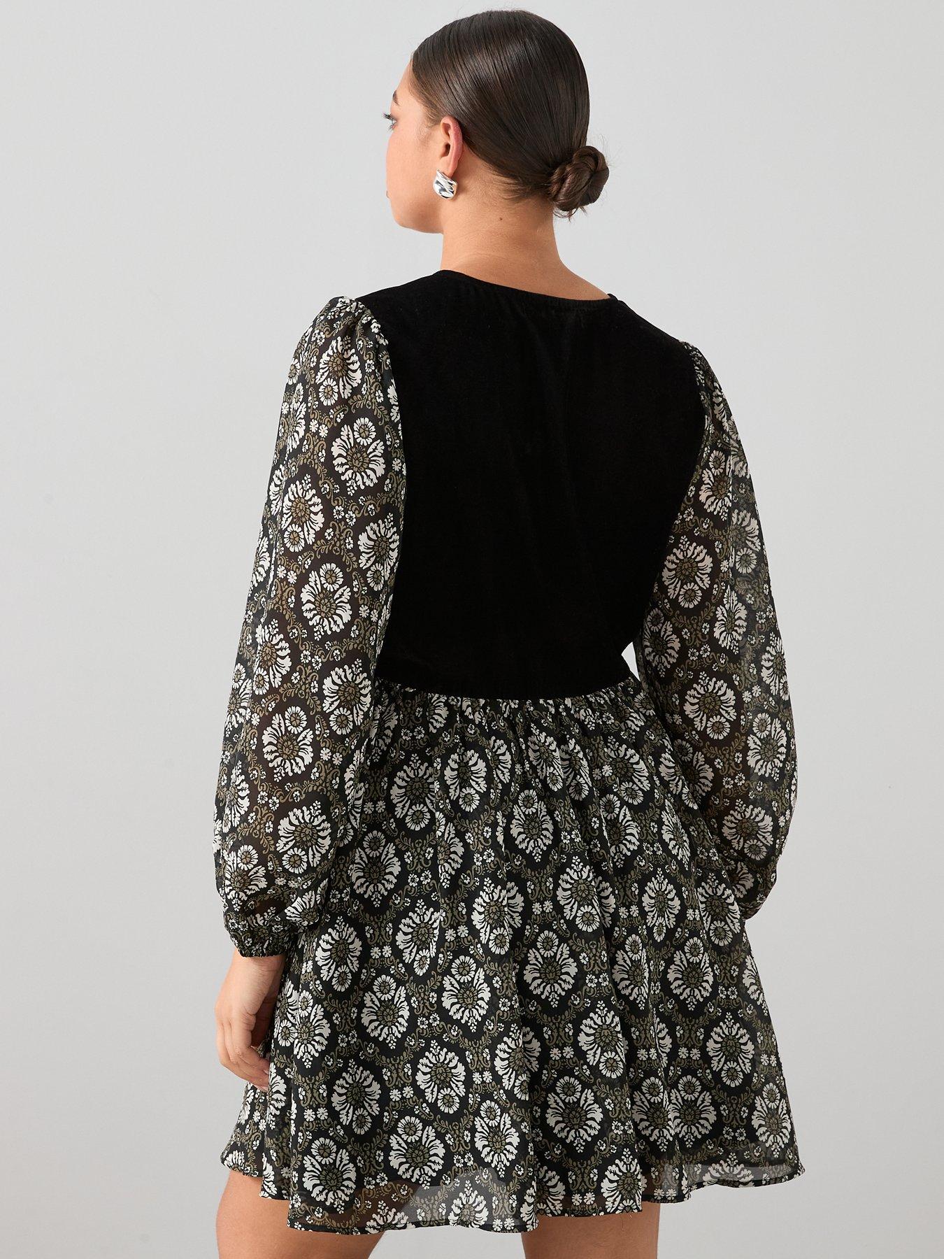 the-very-collection-curve-2-in-1-waistcoat-mini-dress-printstillFront
