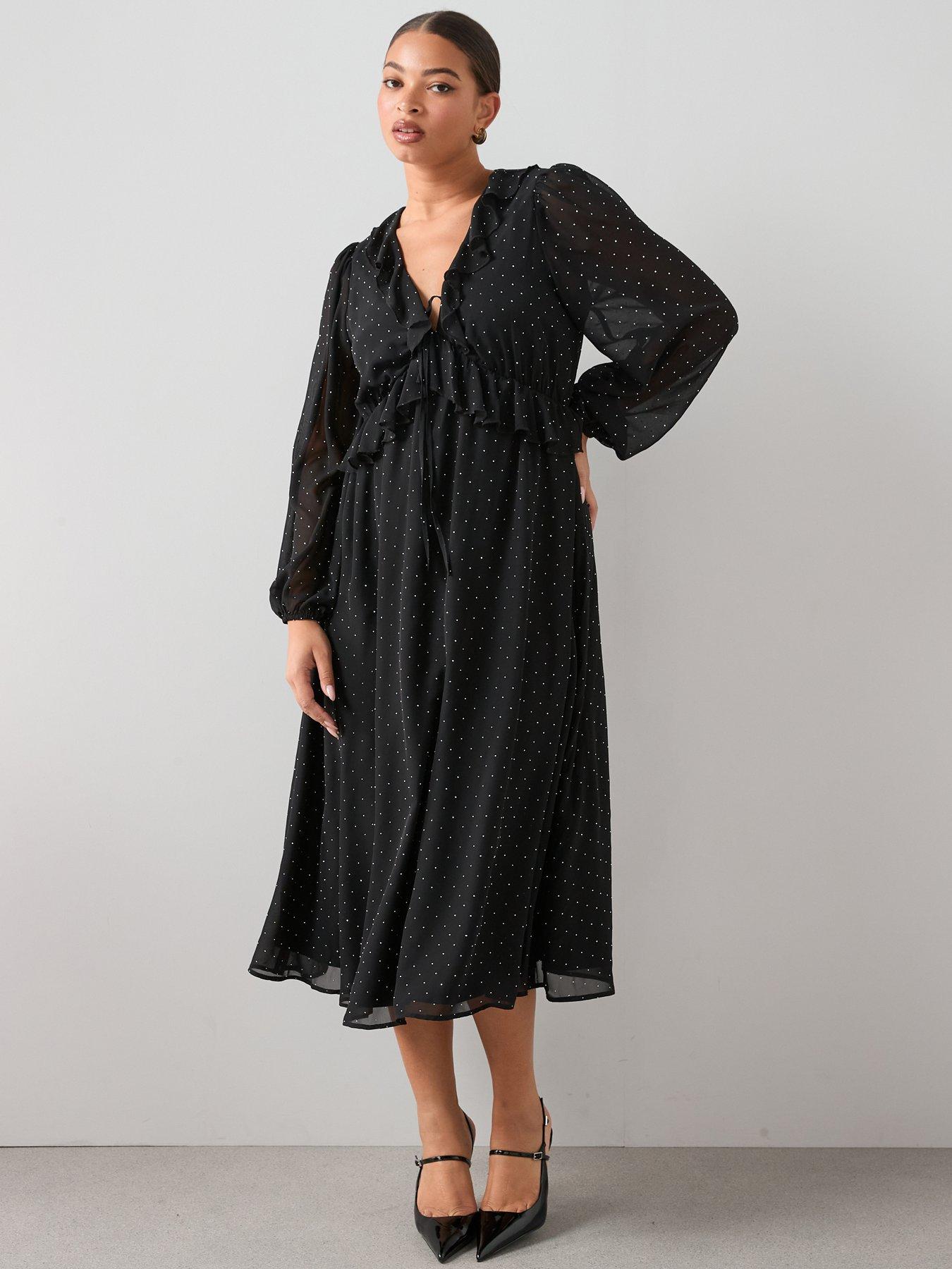 the-very-collection-curve-rhinestone-ruffle-midi-dress-blackfront