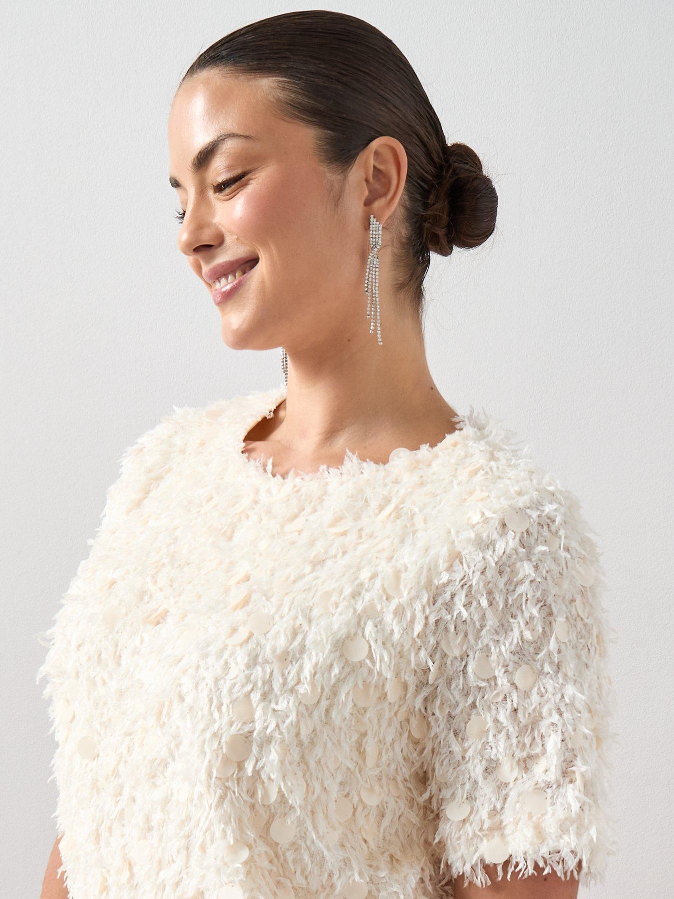 the-very-collection-curve-textured-sequin-shift-dress-creamoutfit