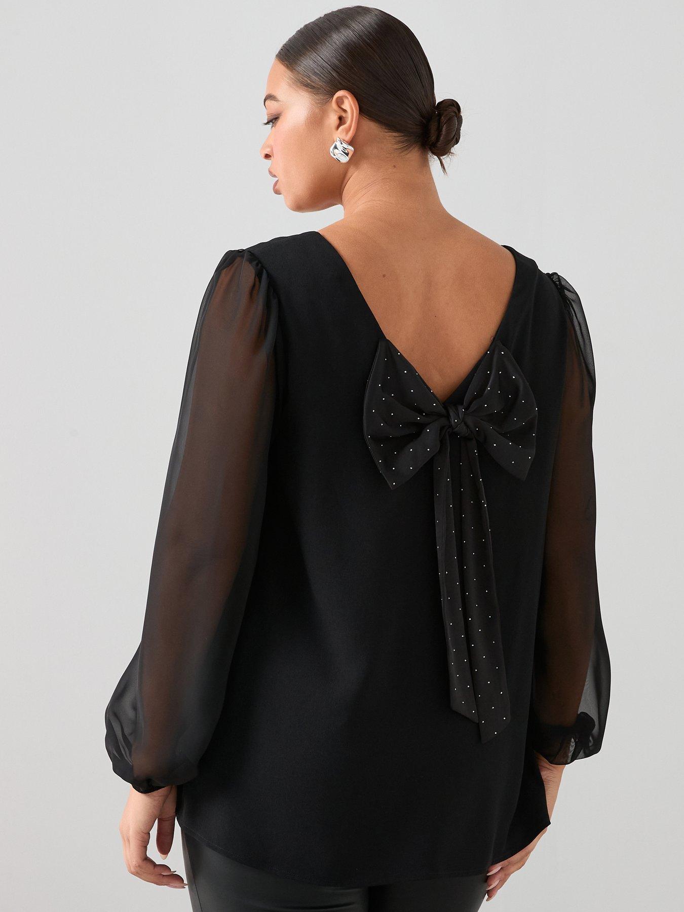 Image 1 of 7 of The Very Collection Curve Bow Back Top