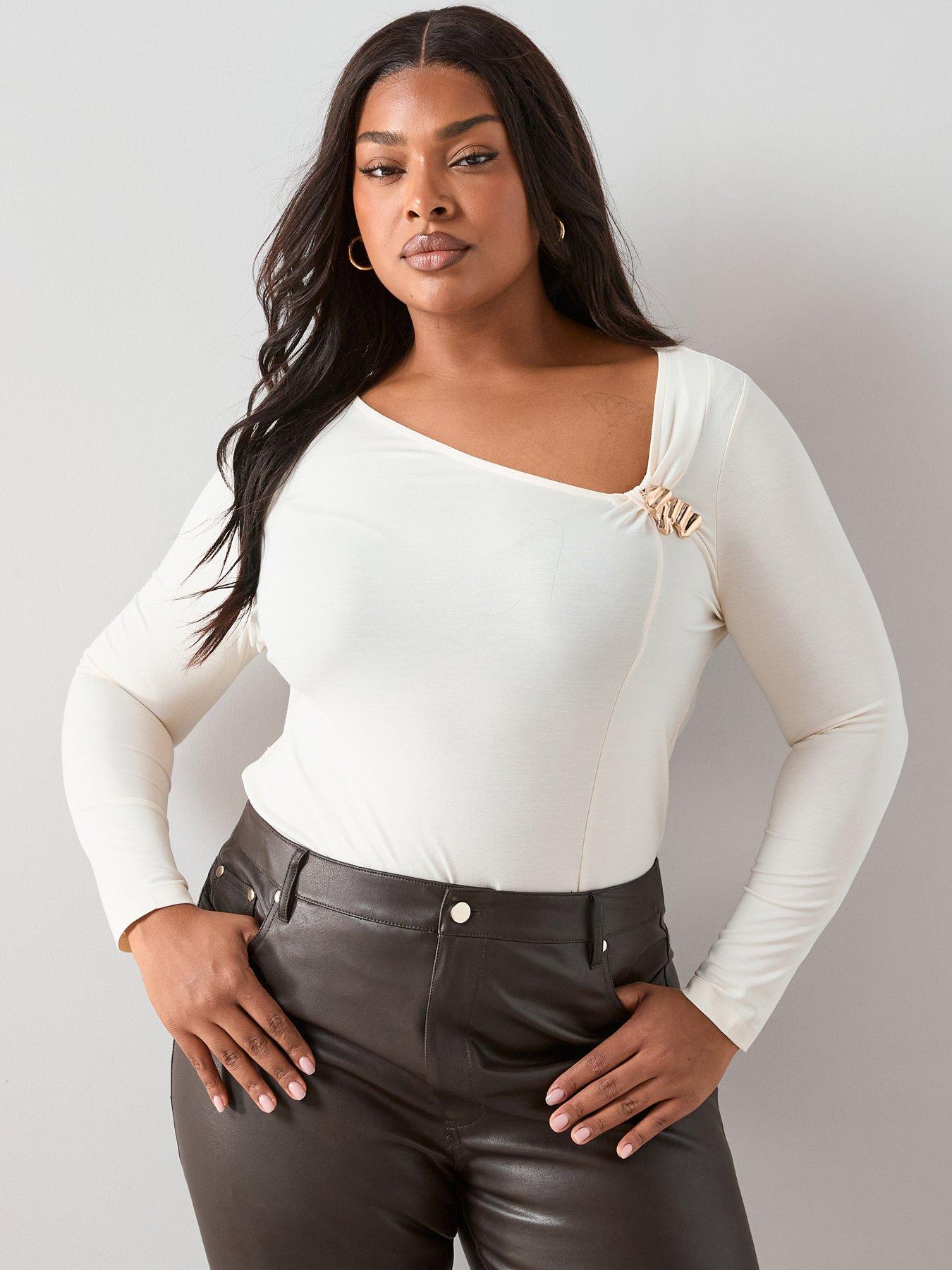 the-very-collection-curve-gold-trim-asymmetric-neck-top-cream