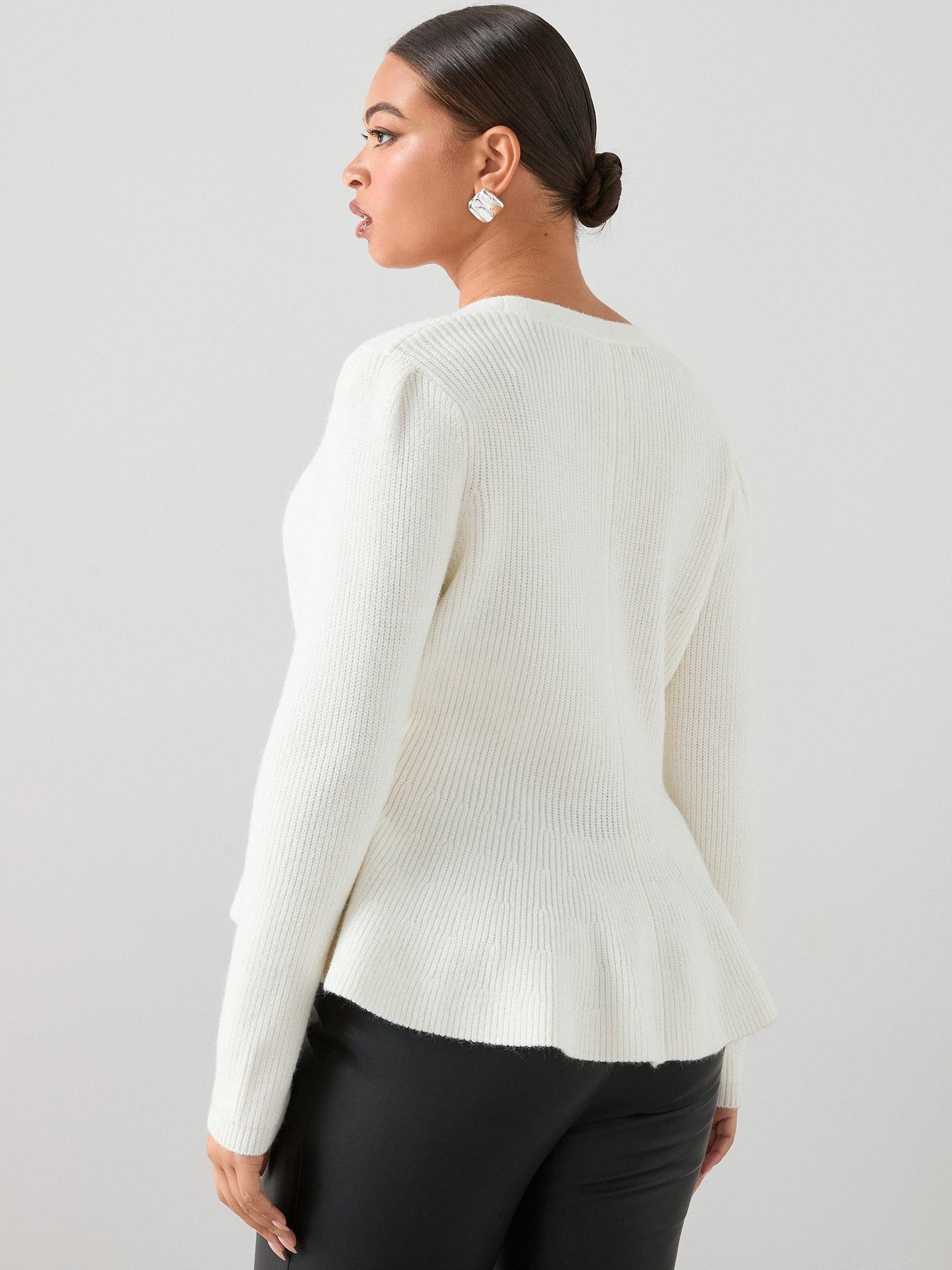 Image 2 of 7 of The Very Collection Curve Button Through Peplum Cardigan