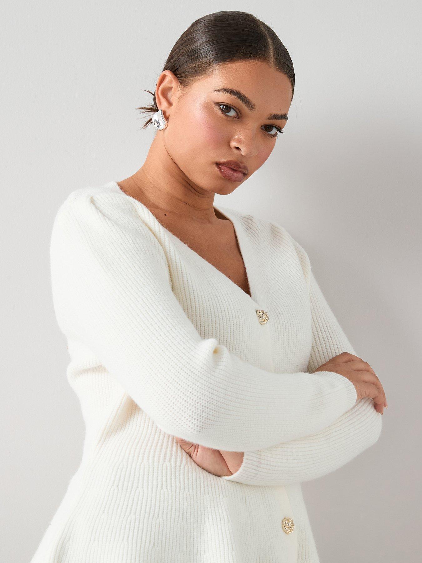 Image 4 of 7 of The Very Collection Curve Button Through Peplum Cardigan