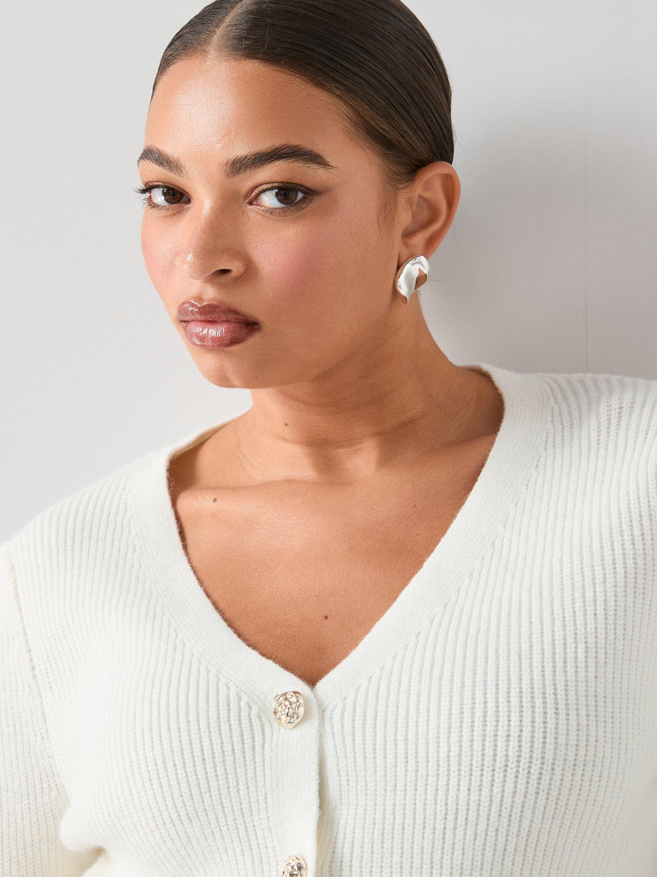 Image 5 of 7 of The Very Collection Curve Button Through Peplum Cardigan