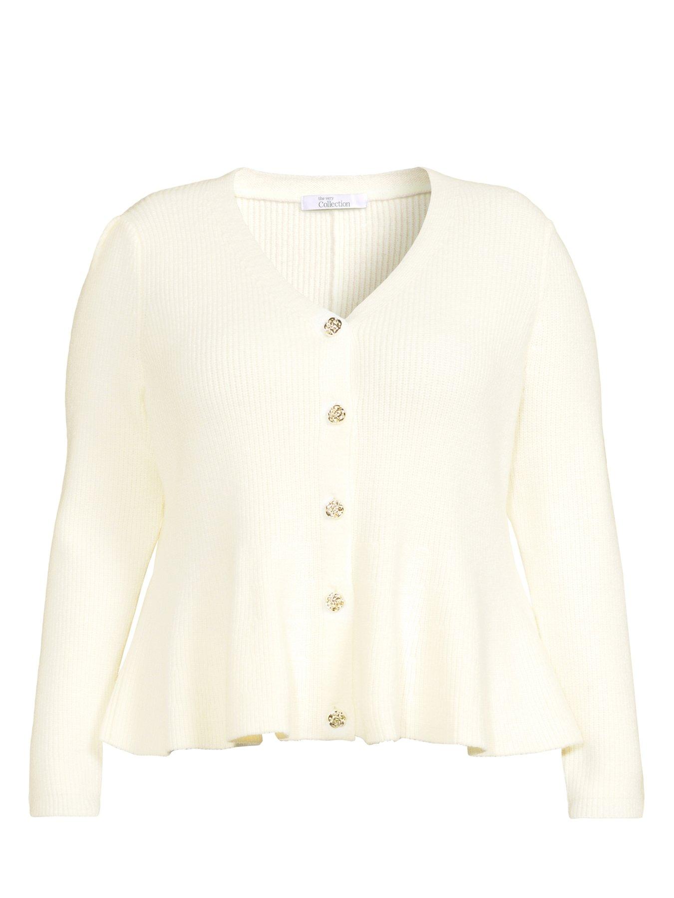 Image 7 of 7 of The Very Collection Curve Button Through Peplum Cardigan
