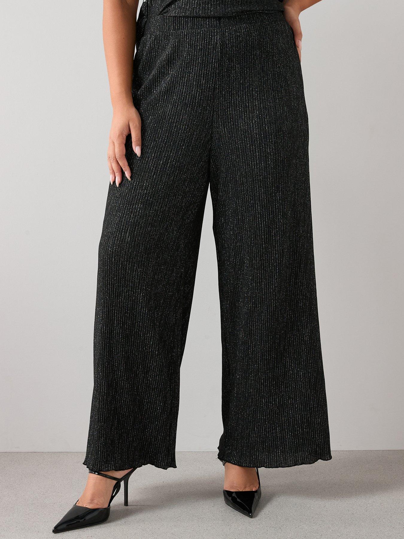 the-very-collection-curve-lurex-plisse-wide-leg-trouser-co-ord-black