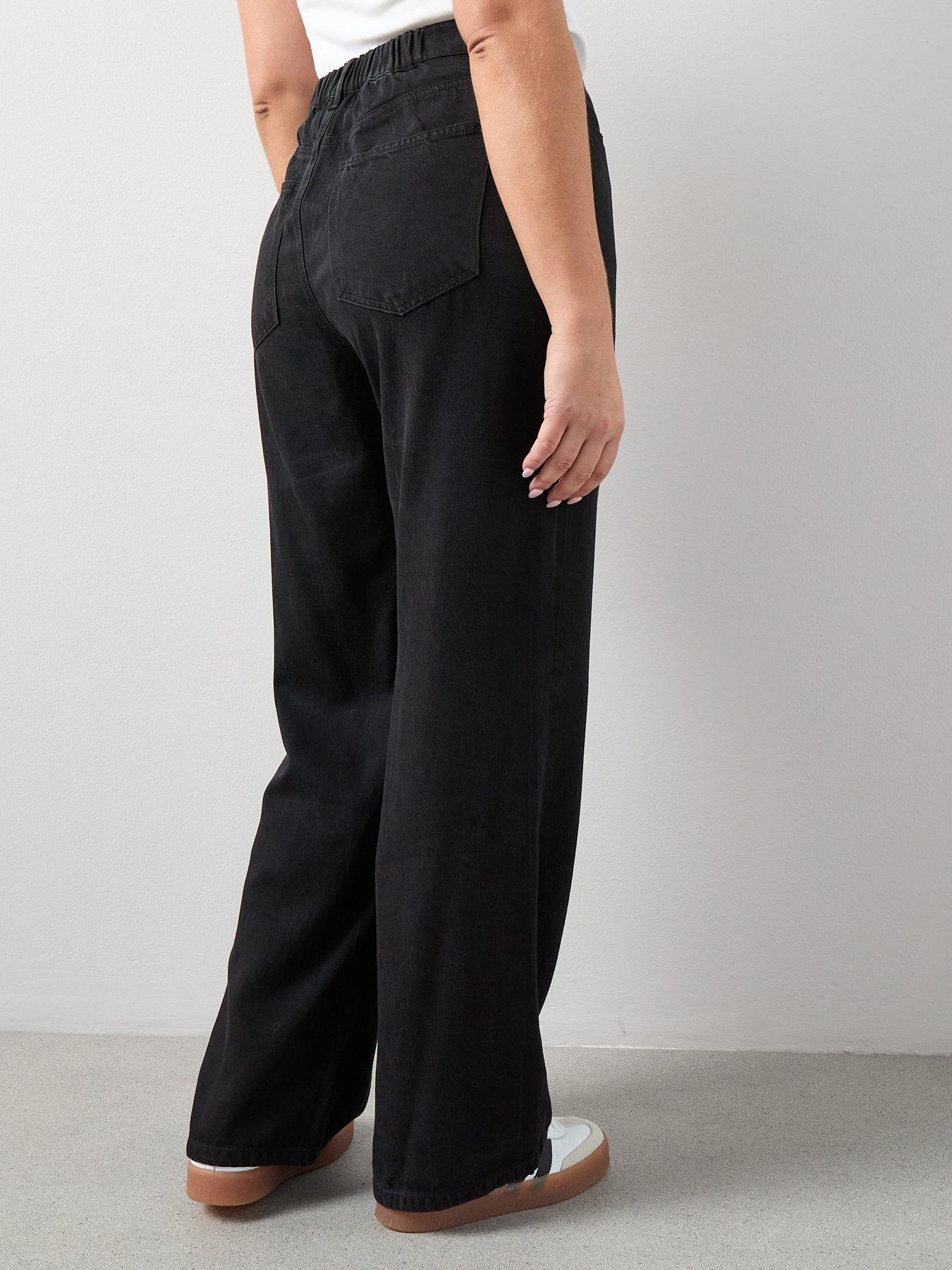 the-very-collection-curve-wide-leg-elasticated-waist-jean-blackstillFront