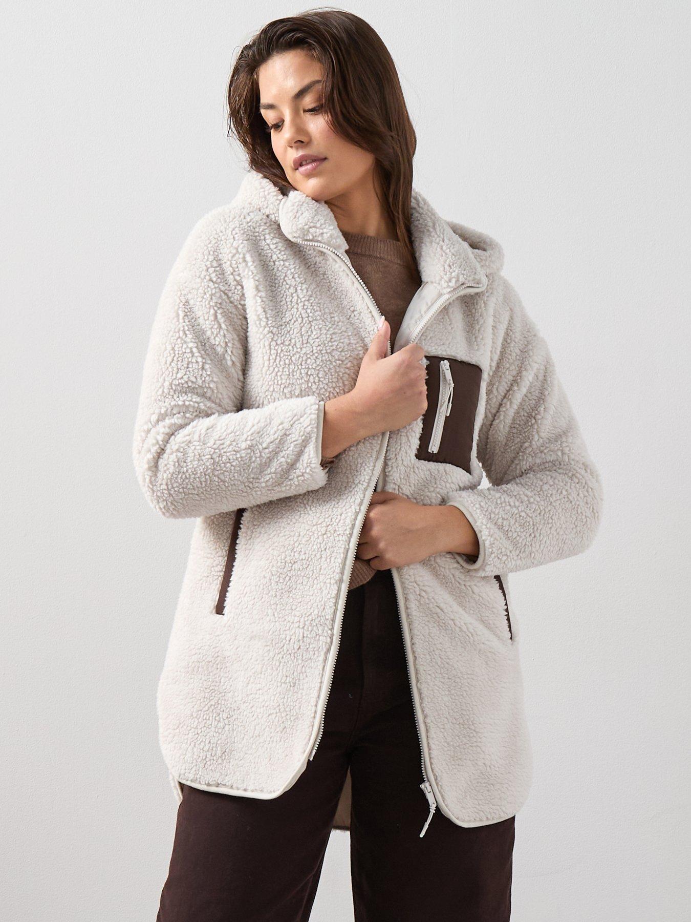 Image 1 of 6 of The Very Collection Curve Contrast Fleece Jacket