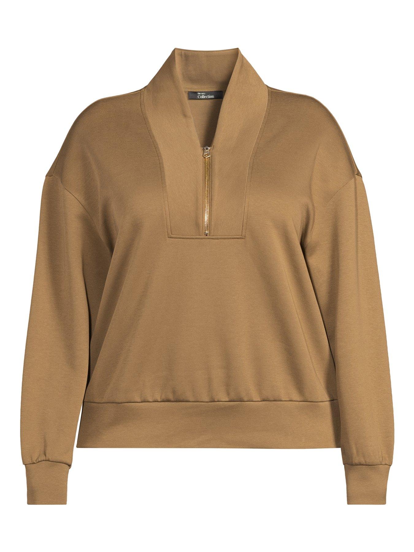 Image 7 of 7 of The Very Collection Curve Half Zip Sweat Co-ord - Olive