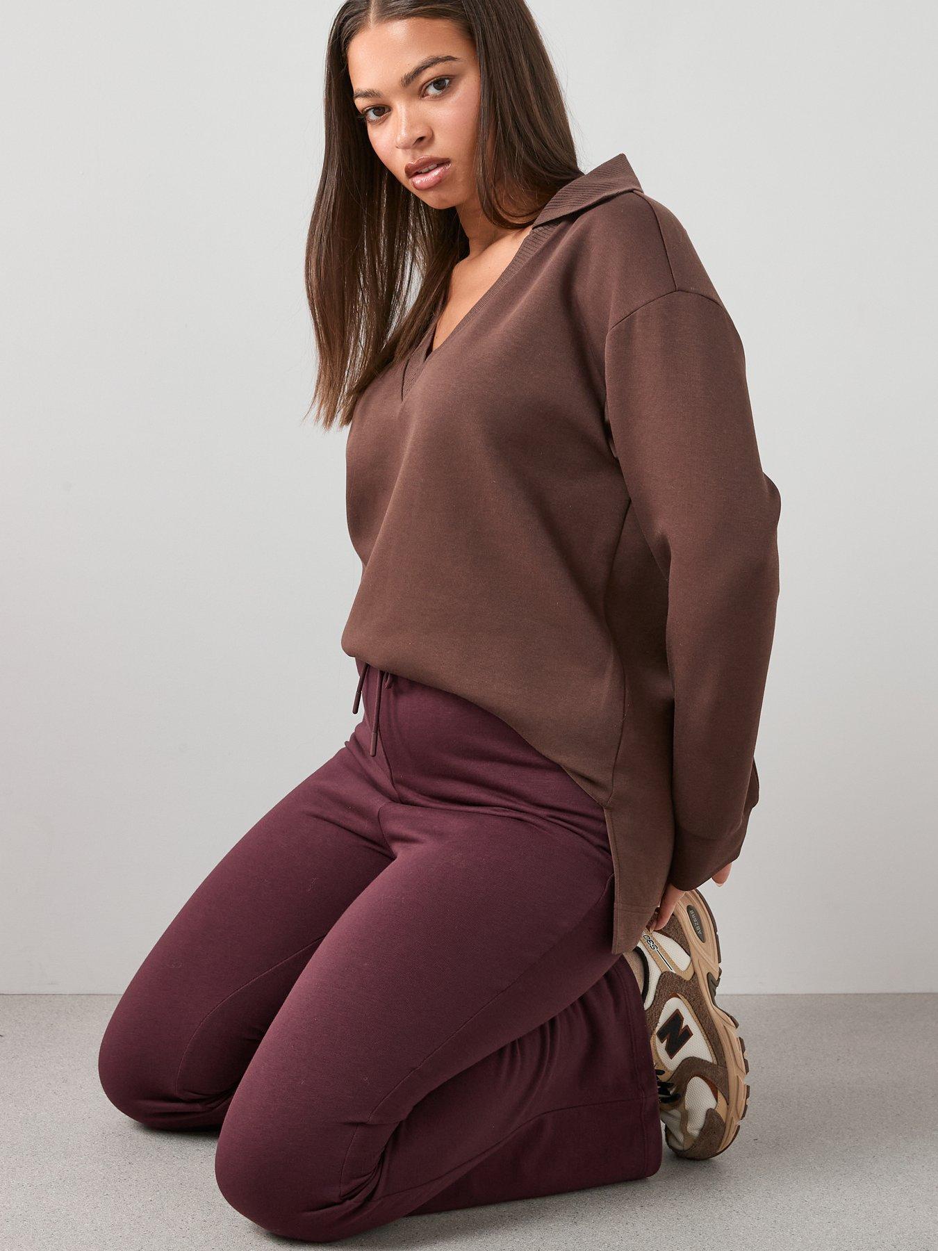 the-very-collection-curve-kickflare-joggers-brownoutfit