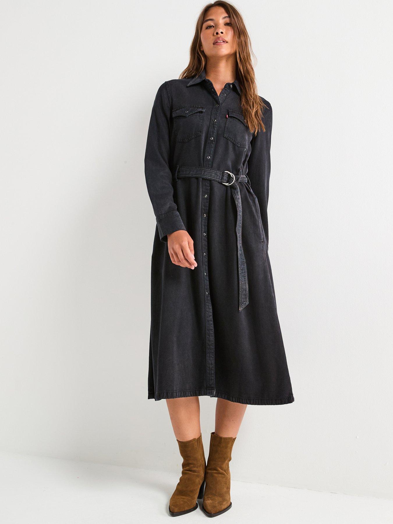 levis-quincey-long-sleeve-maxi-dress-black