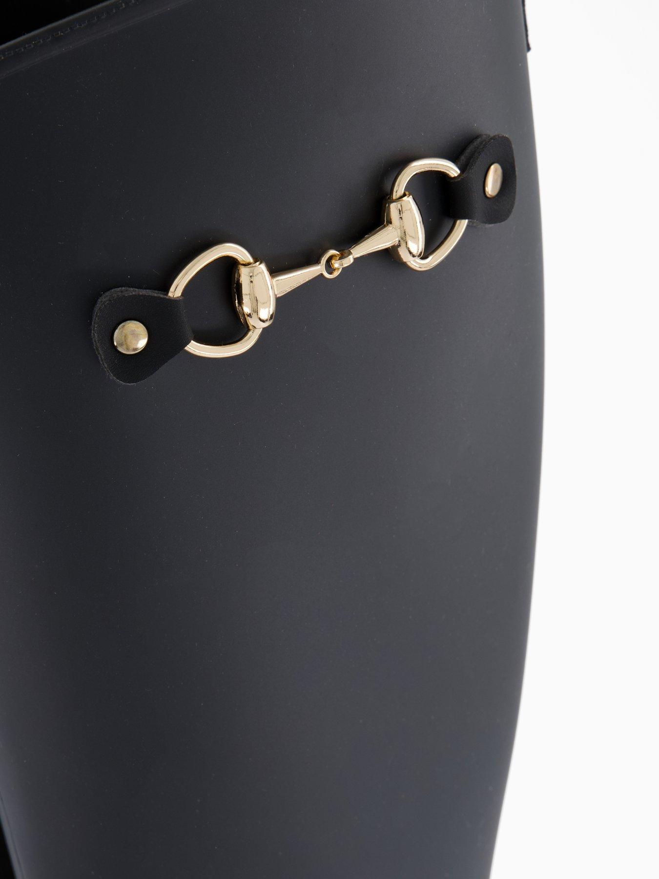 Image 6 of 6 of Elle Sport Knee High Riding Wellington Boot - Black