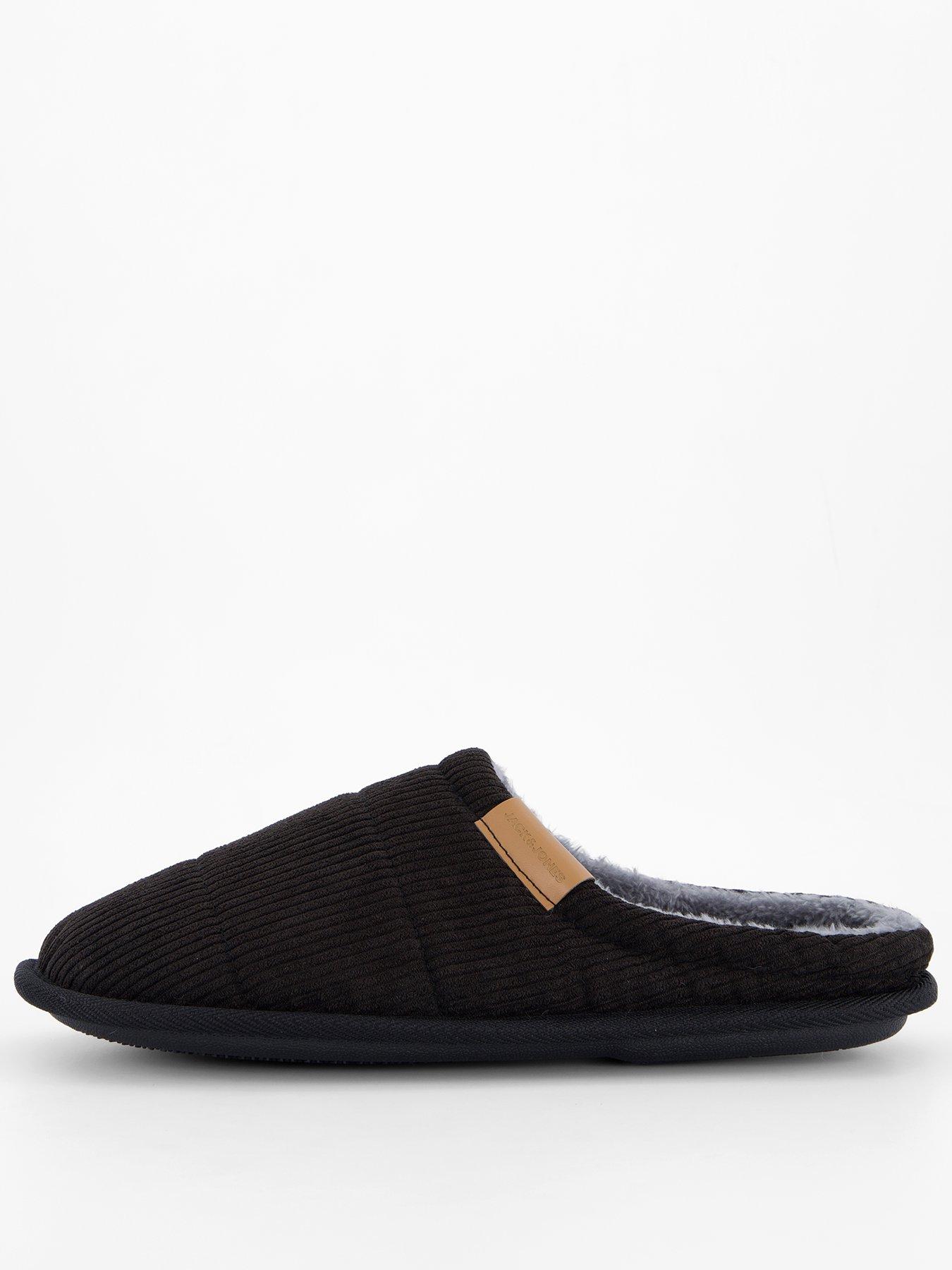 Image 1 of 7 of Jack & Jones Cordie Mule Slipper - Black
