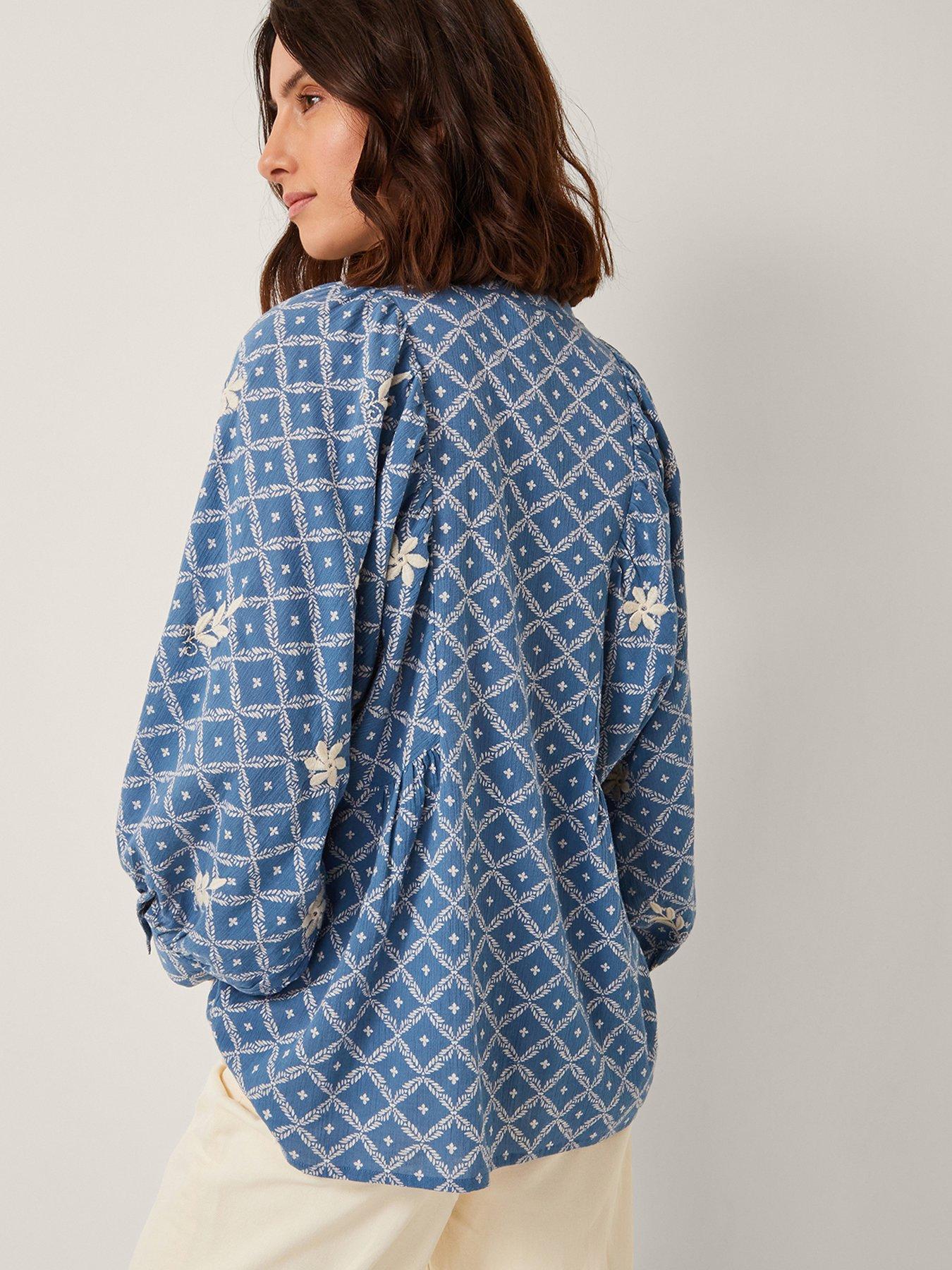 Image 2 of 5 of Monsoon Deniz Embroidered Shirt - Blue