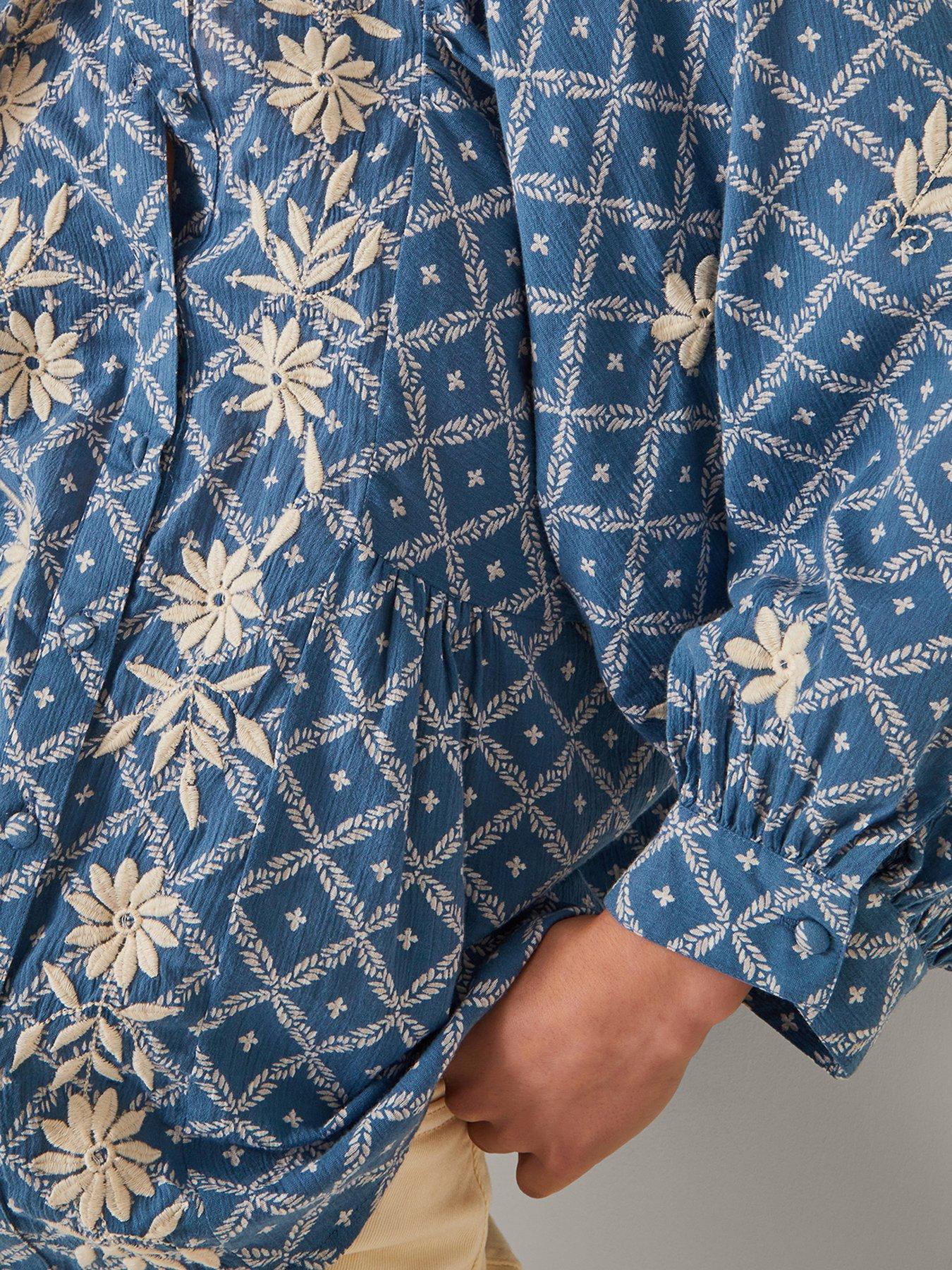 Image 5 of 5 of Monsoon Deniz Embroidered Shirt - Blue
