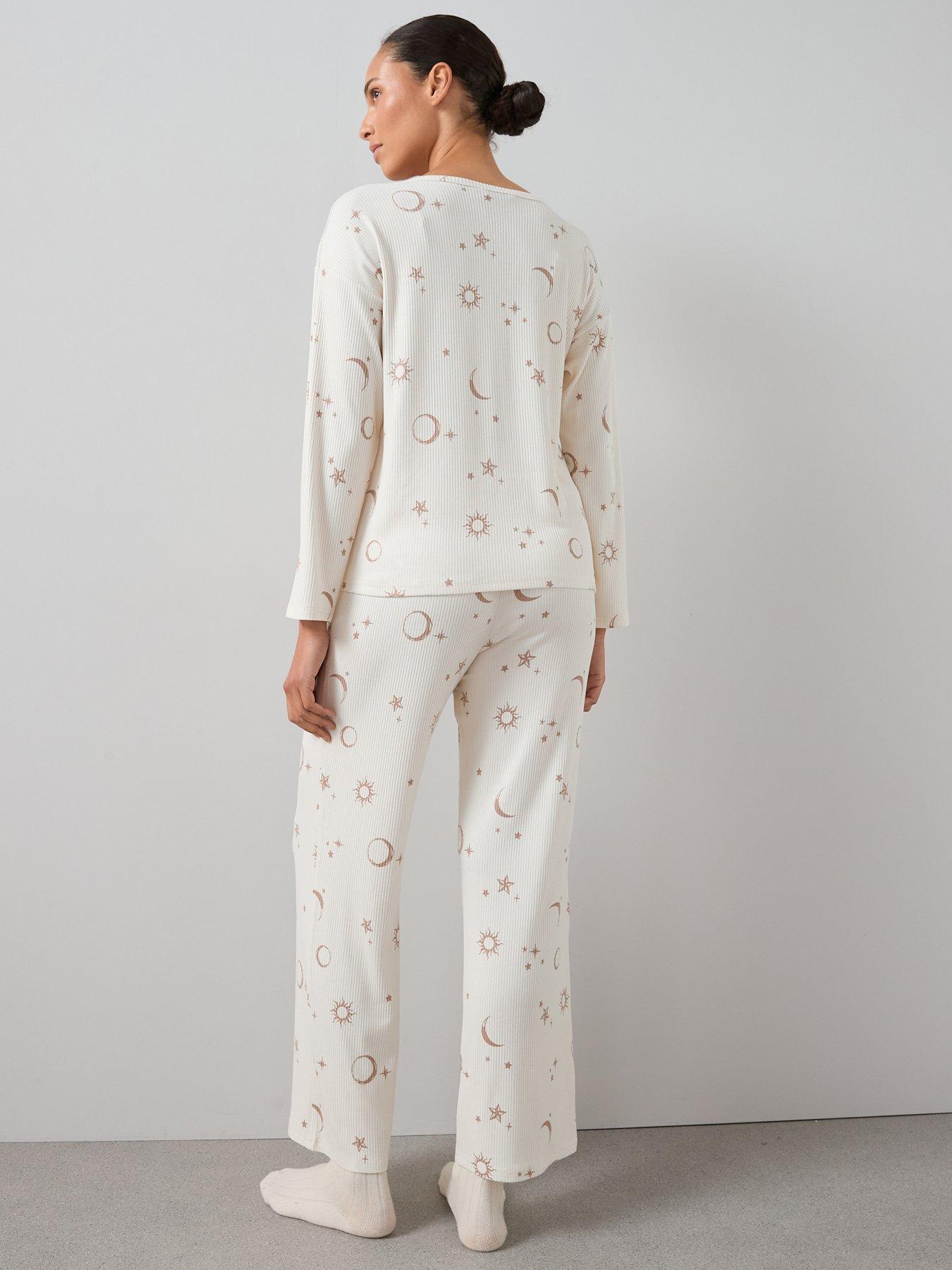 the-very-collection-soft-touch-rib-henley-star-and-moon-wide-leg-pj-set-whitestillFront