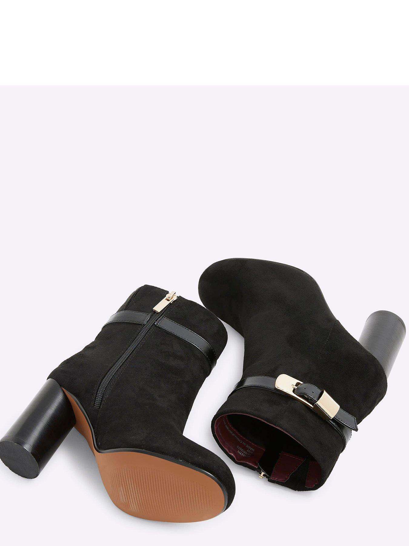 Image 5 of 6 of River Island Round Heeled Buckle Boot - Black