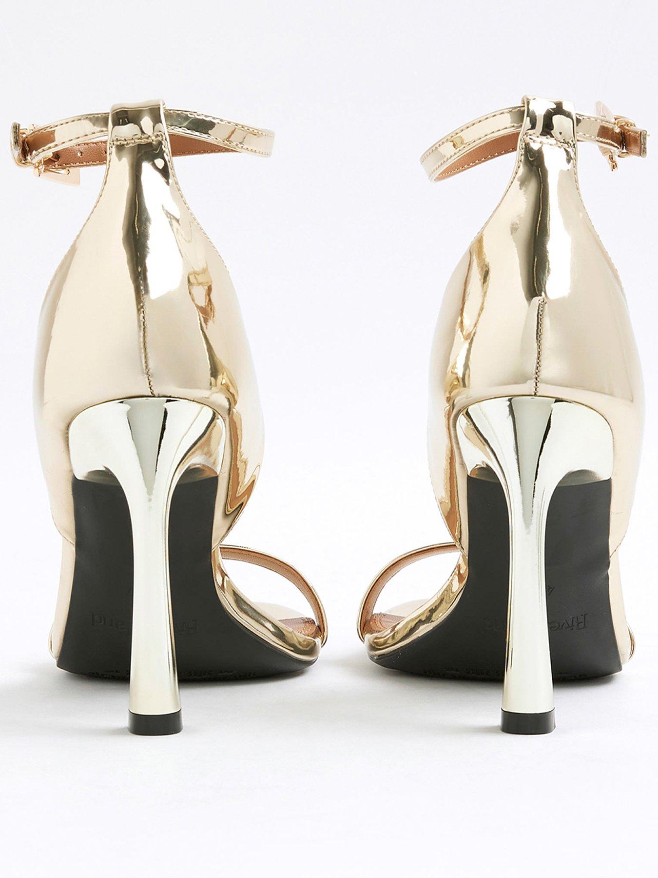 Image 2 of 6 of River Island Closed Back Banana Heel Sandal - Gold