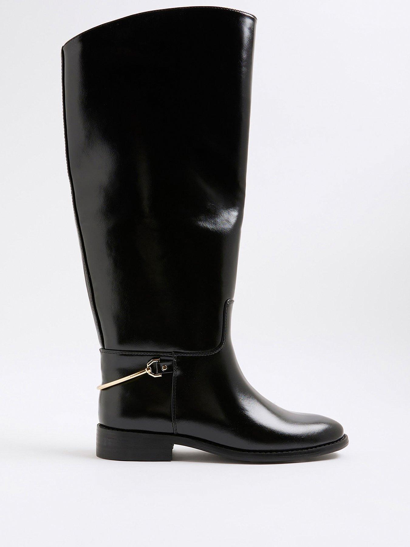 Image 3 of 6 of River Island High Leg Riding Boot - Black