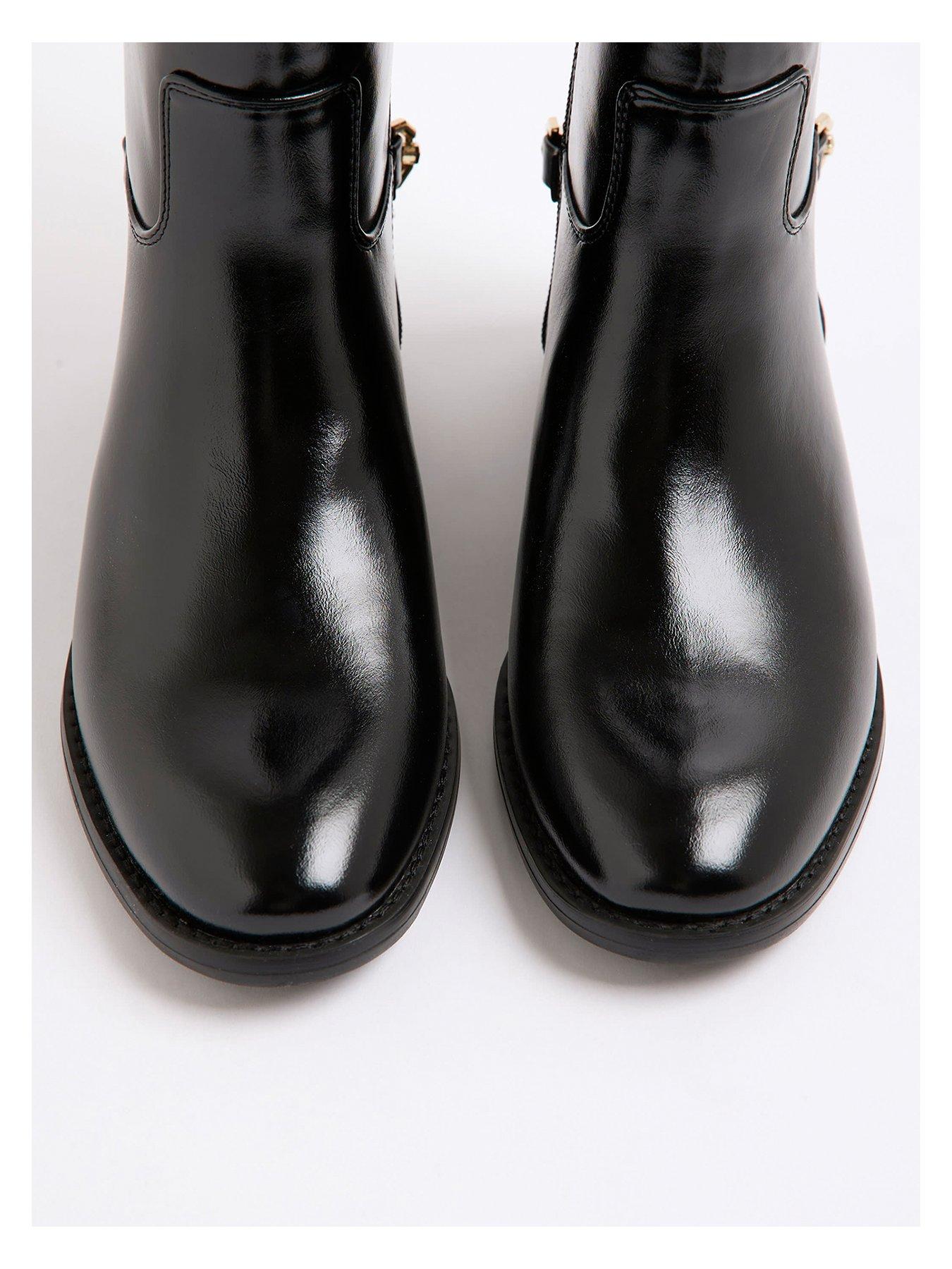 Image 5 of 6 of River Island High Leg Riding Boot - Black