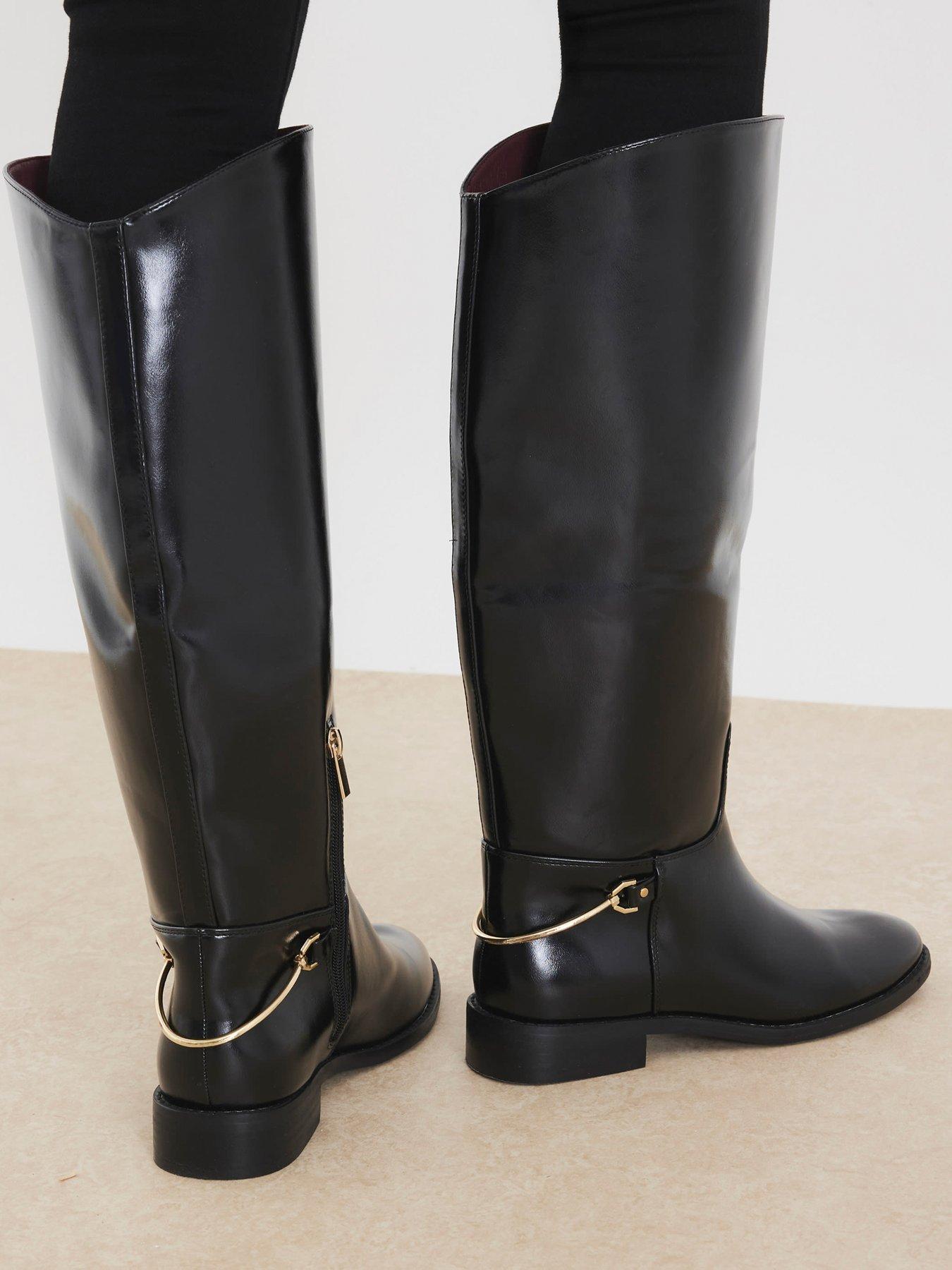 Image 6 of 6 of River Island High Leg Riding Boot - Black