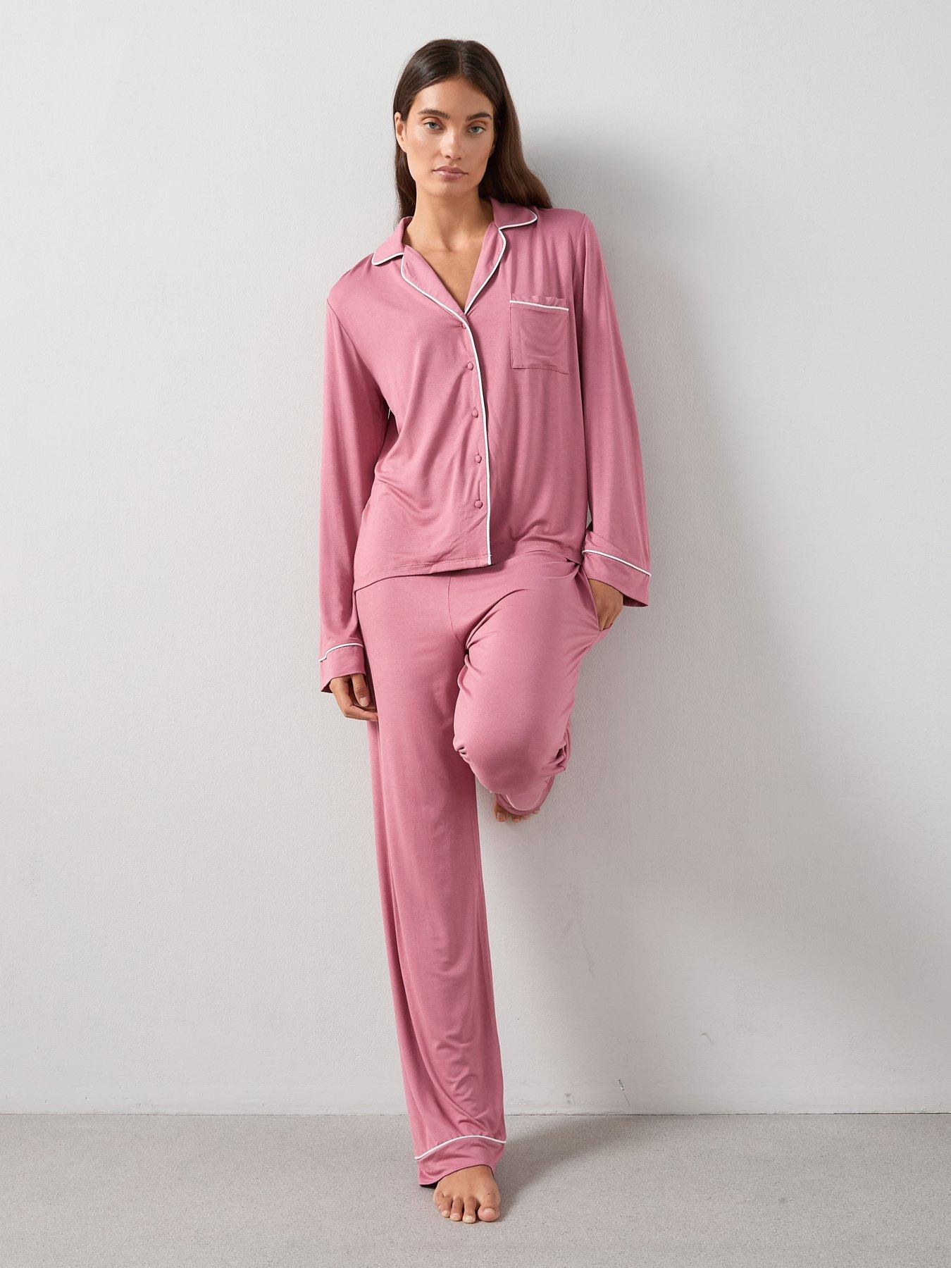 The Very Collection Jersey Revere Pyjama Set - Pink | Very Ireland