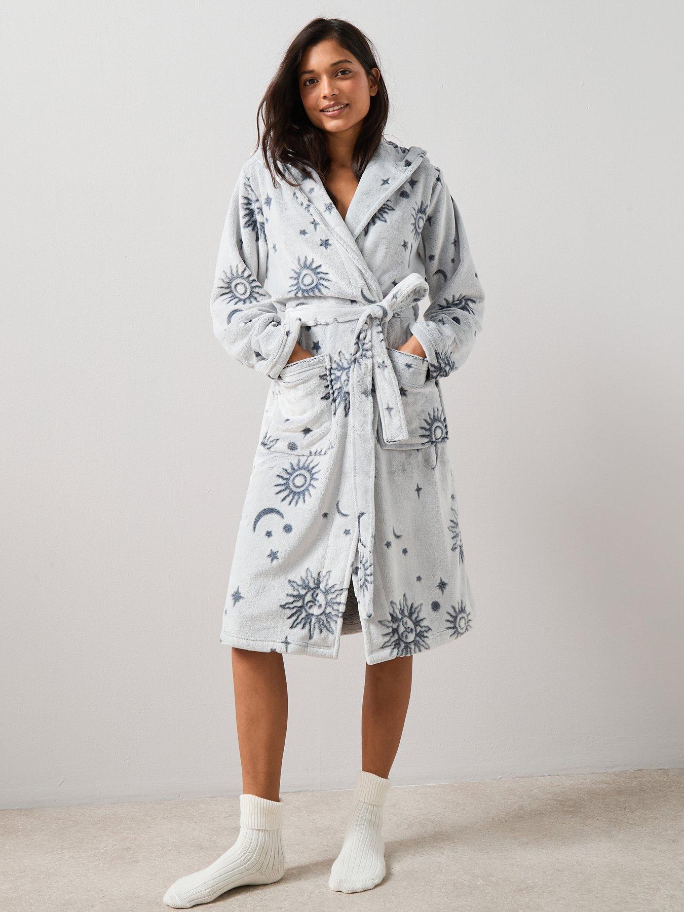 The Very Collection Moon Carved Dressing Gown - Blue