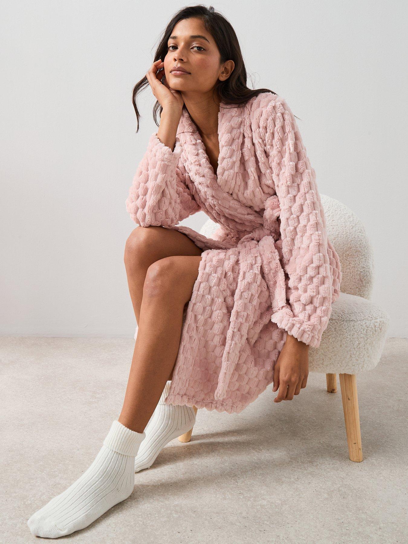 The Very Collection Soft Touch Textured Robe - Pink