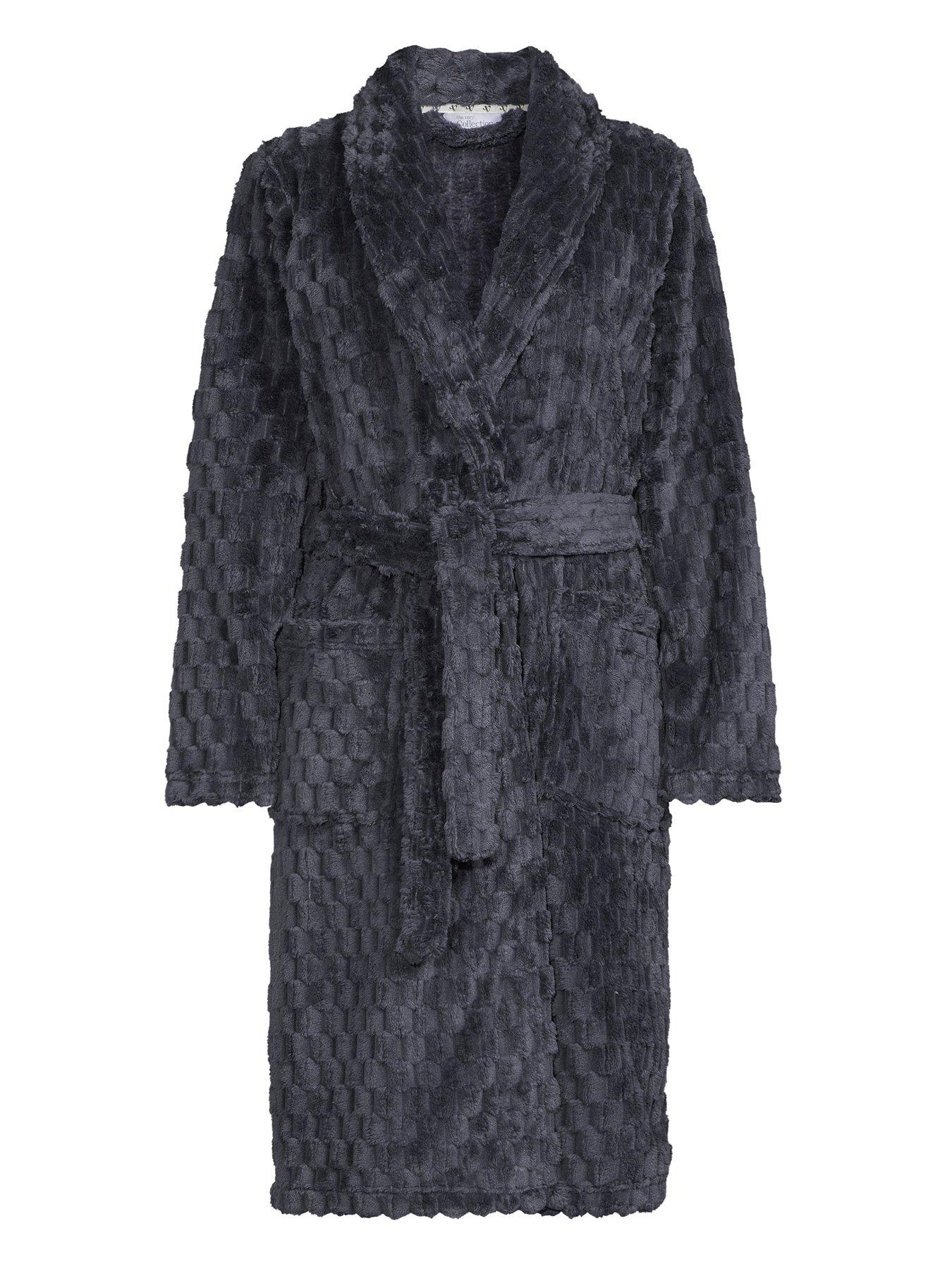 Image 7 of 7 of The Very Collection Soft Touch Textured Robe - Dark Charcoal&nbsp;
