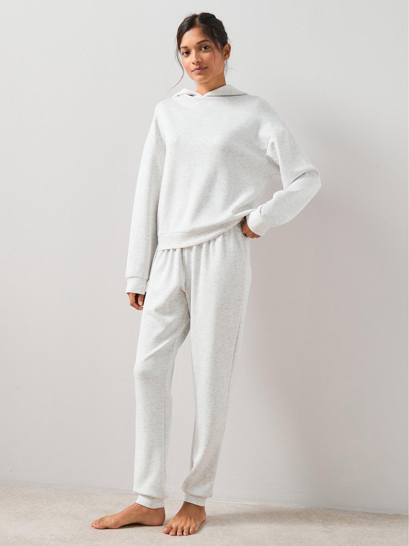 the-very-collection-marl-hoodie-and-jogger-loungewear-set-grey