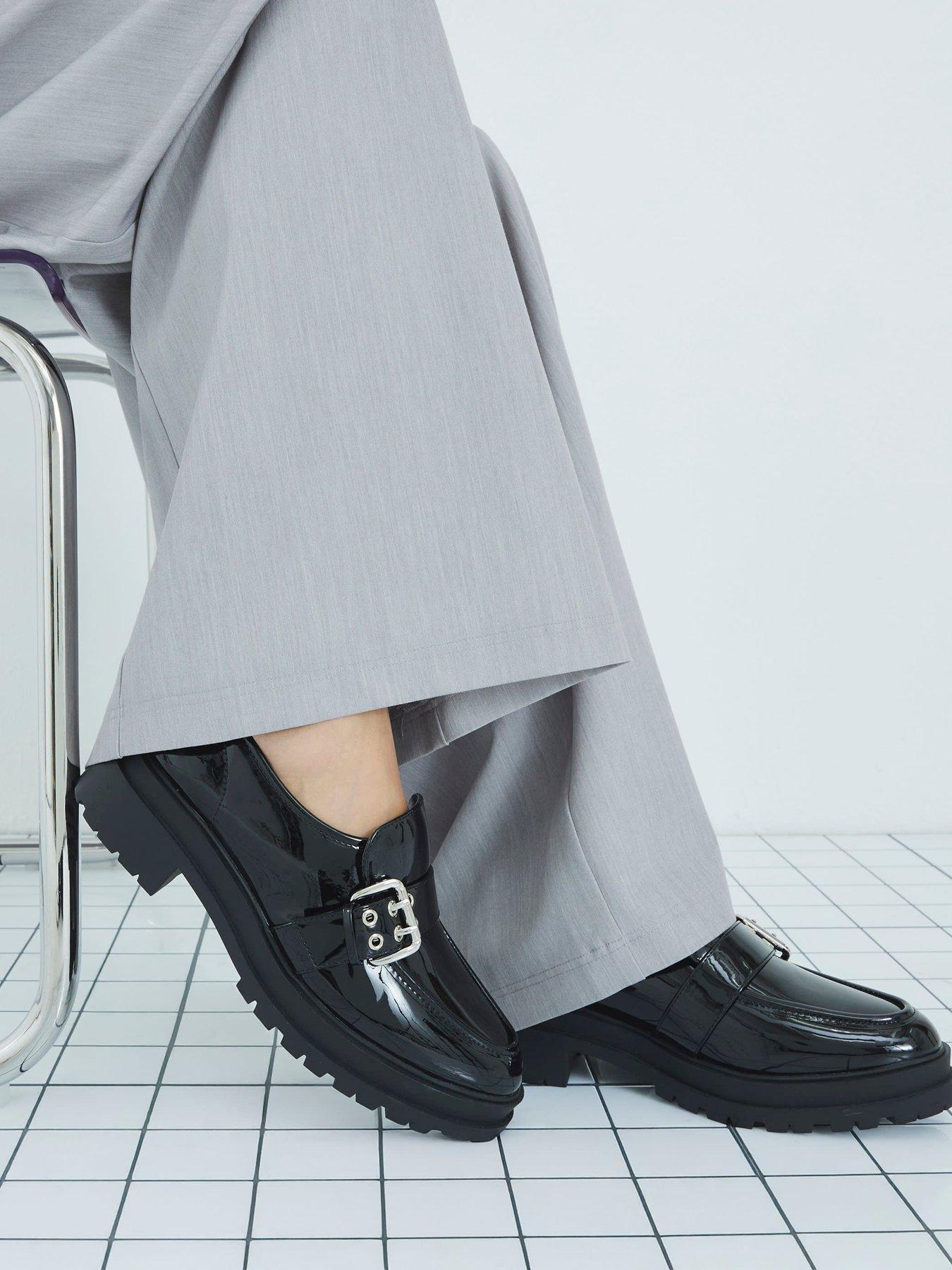 River Island Buckled Full Loafers - Black